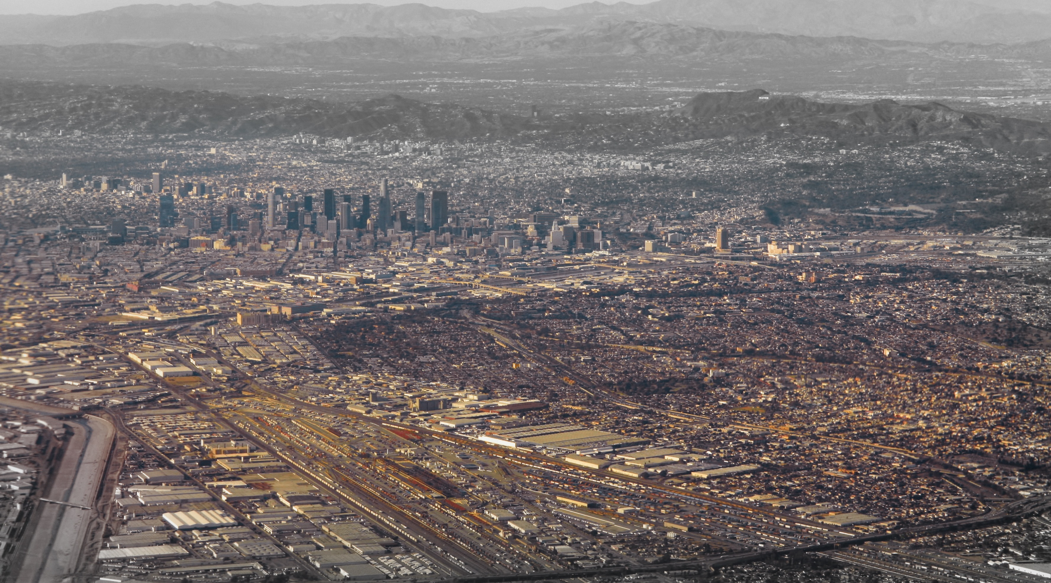 photography, ewrlax, aerial view, road, unitedarilines, high angle view, windowshot, aviation, building, angeles, outdoors, Flying, nature, 2K, Valley, HD Wallpaper
