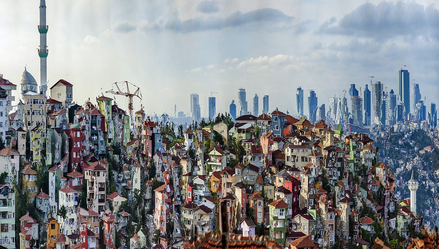 architecture, tower, modern, skyscraper, building exterior, tall - high, residential district, nature, crowded, outdoors, cloud - sky, urban skyline, landscape, HD Wallpaper