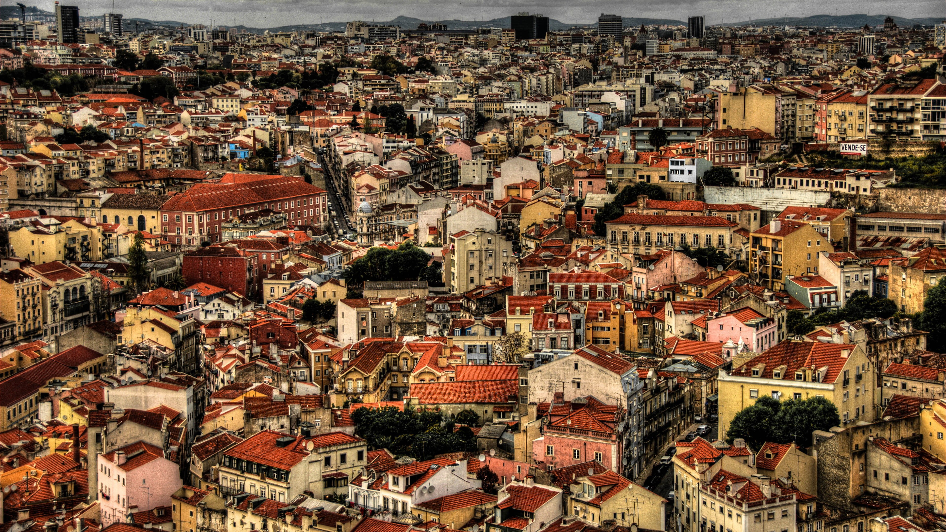 built structure, building, cityscape, nature, townscape, old building, 4K, crowd, building exterior, high angle view, roof, house, town, outdoors, aerial, HD Wallpaper