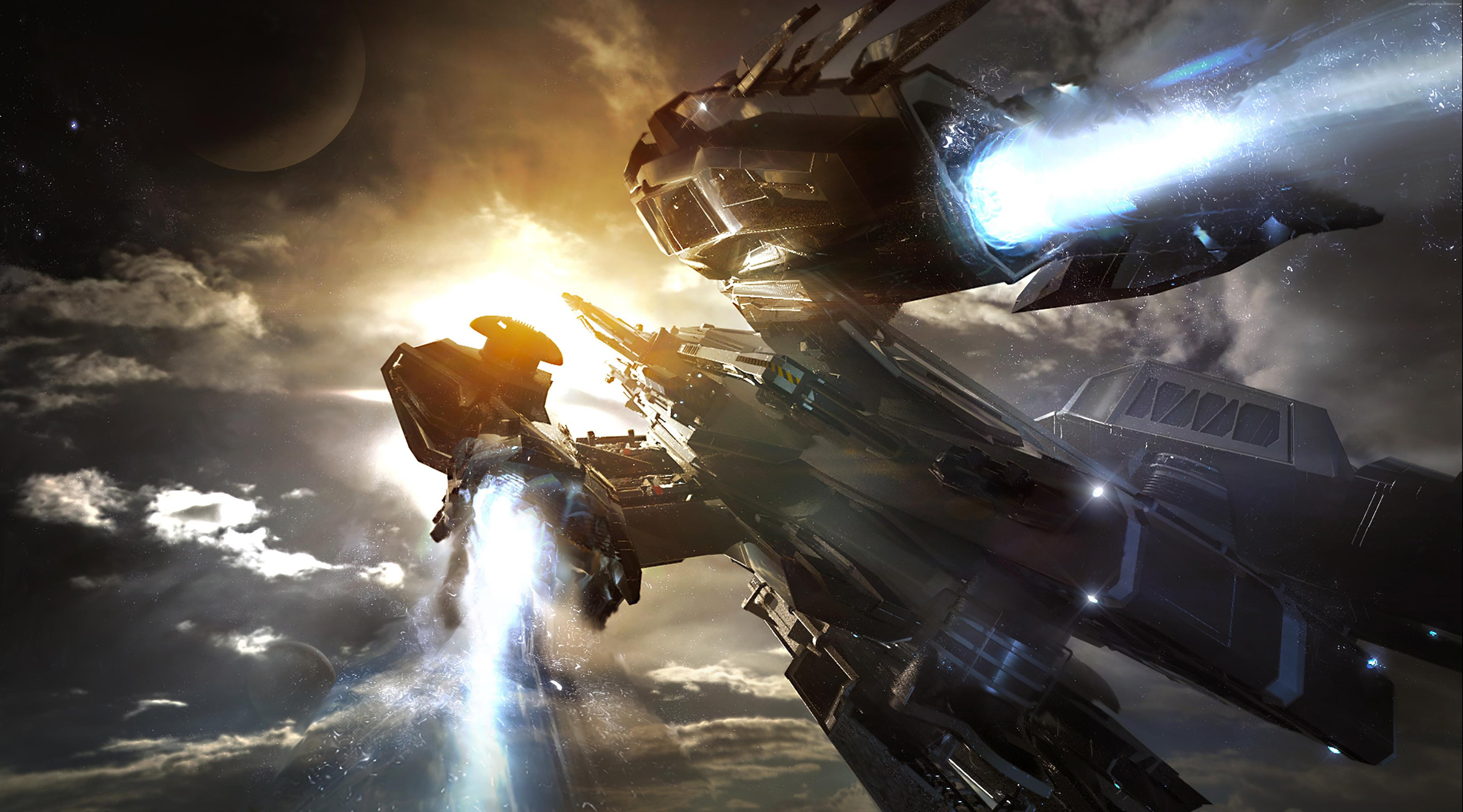 8k, battle, 2015, space simulator, PC, spaceship, screenshot, 4k, game, sci-fi, 5k, 5K, Star Citizen, HD Wallpaper