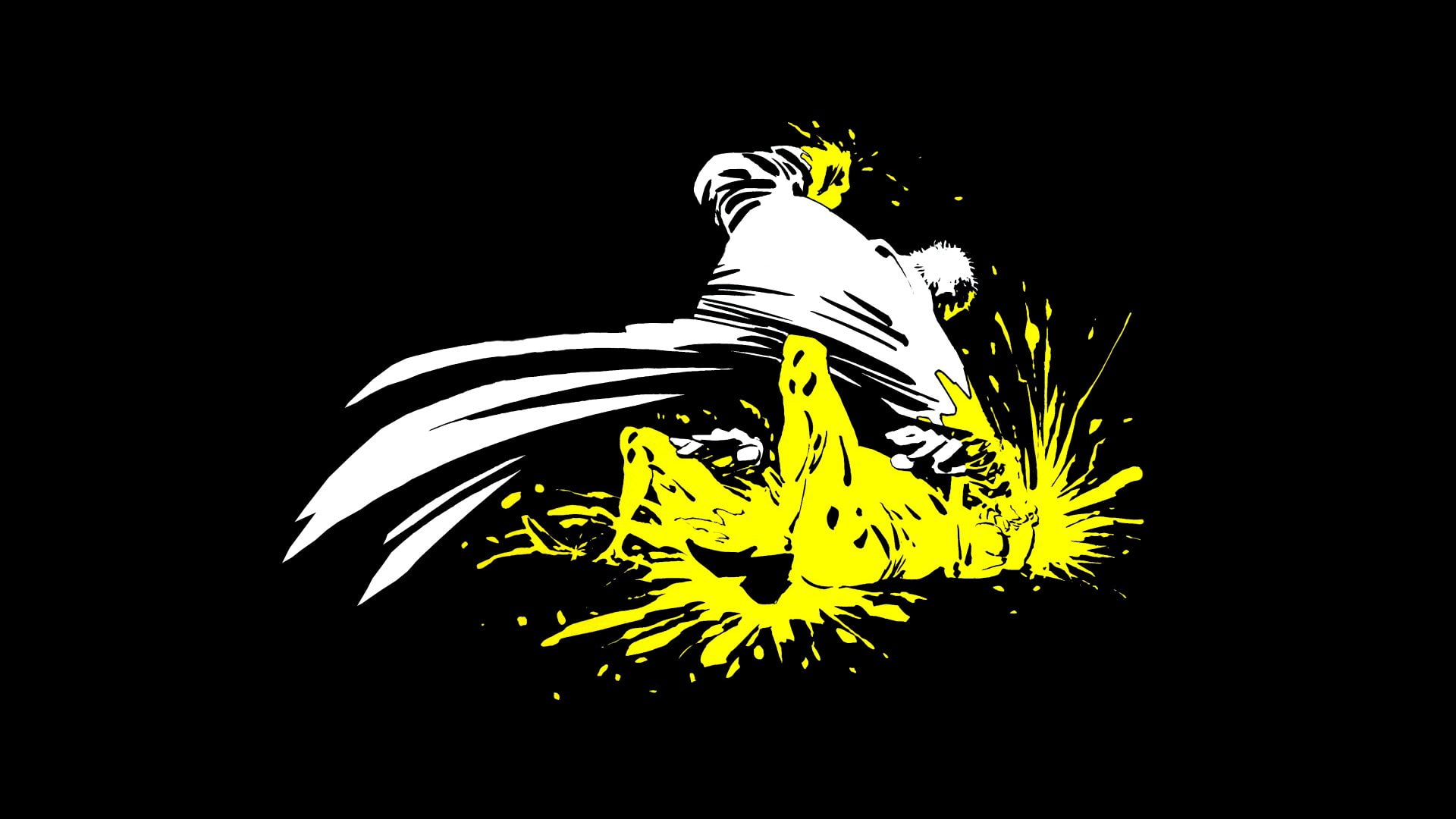 1080P, hd, city, cartoon/comic, punch, sin, black, HD Wallpaper
