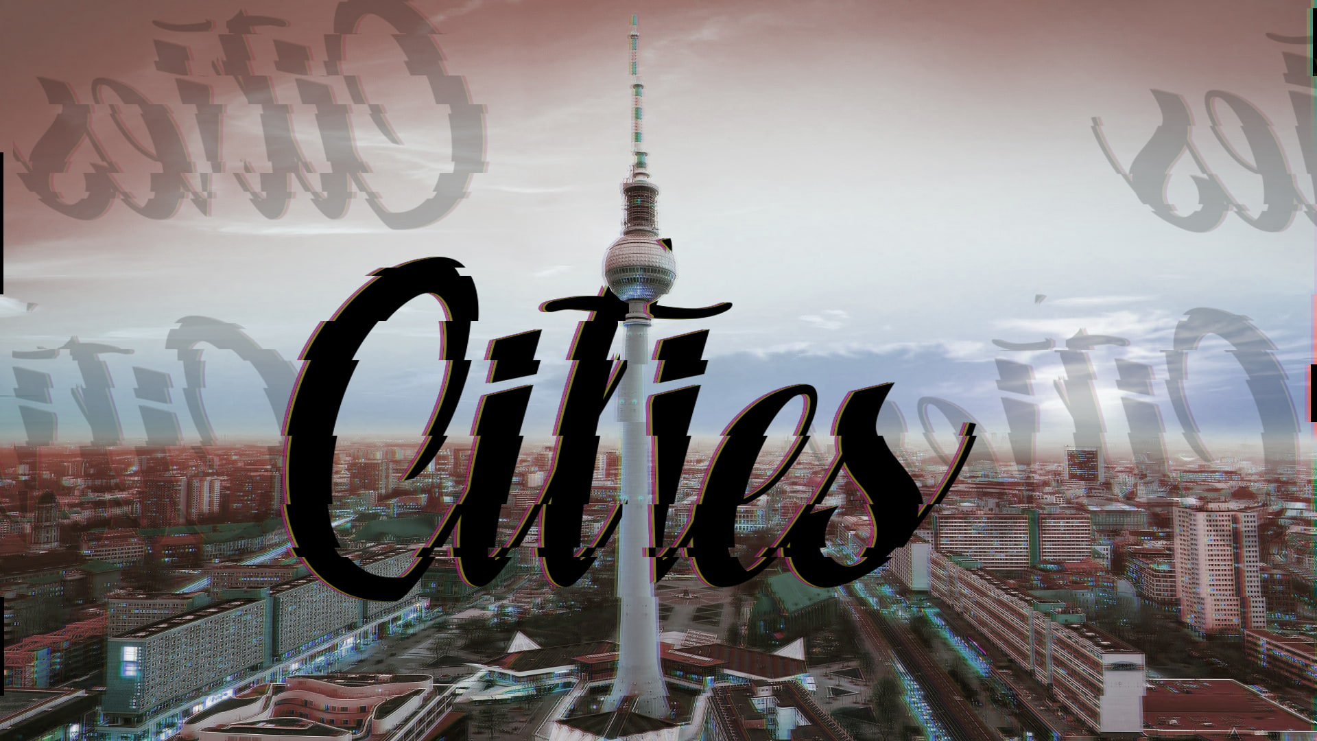 1920x1080 px, tower, glitch, nature, town, rivers, hd, glitch Art, px, 1080P, x, art, City, HD Wallpaper