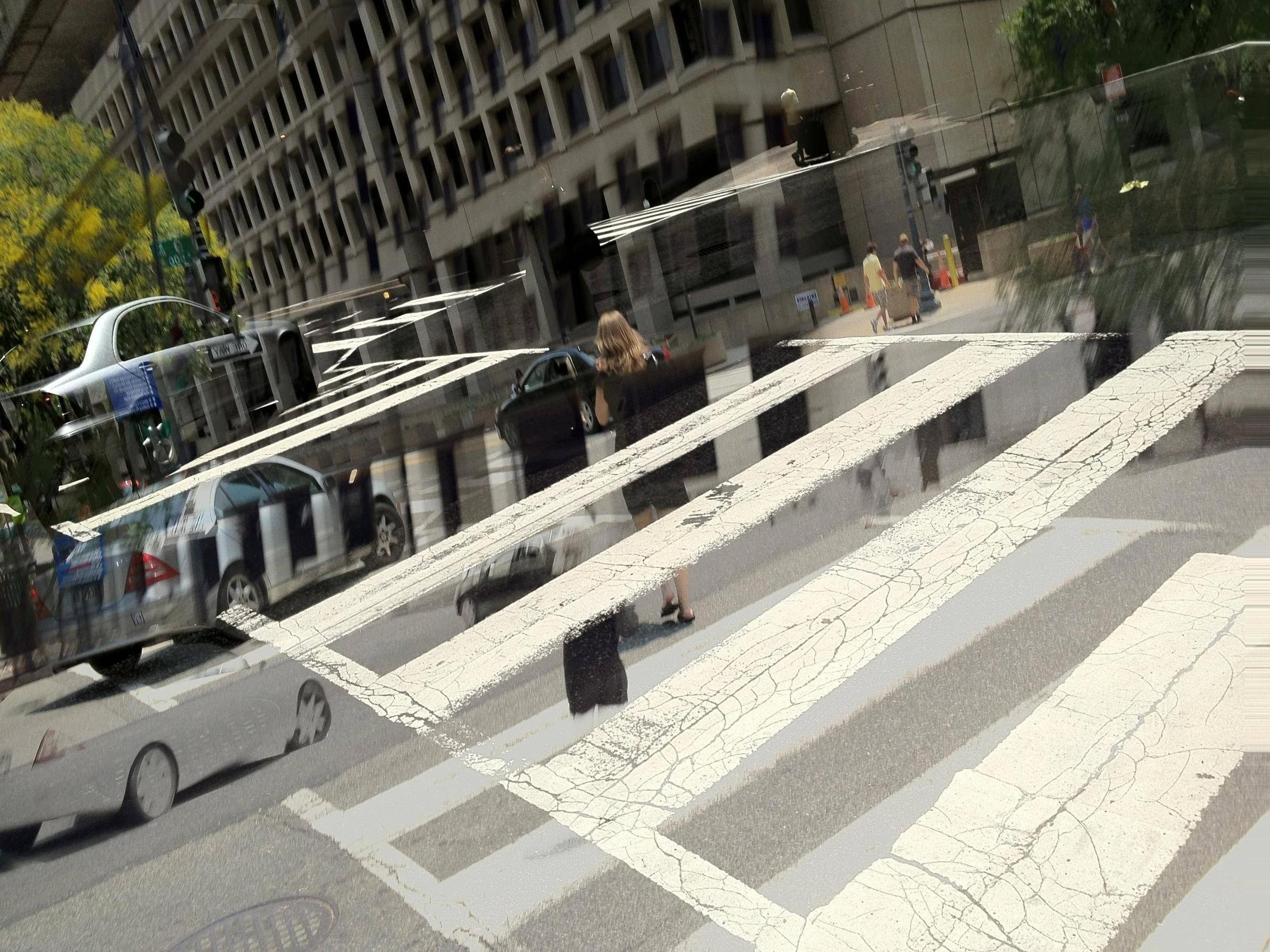 1080P, city, Pedestrian, glitch Art, Intersections, HD Wallpaper