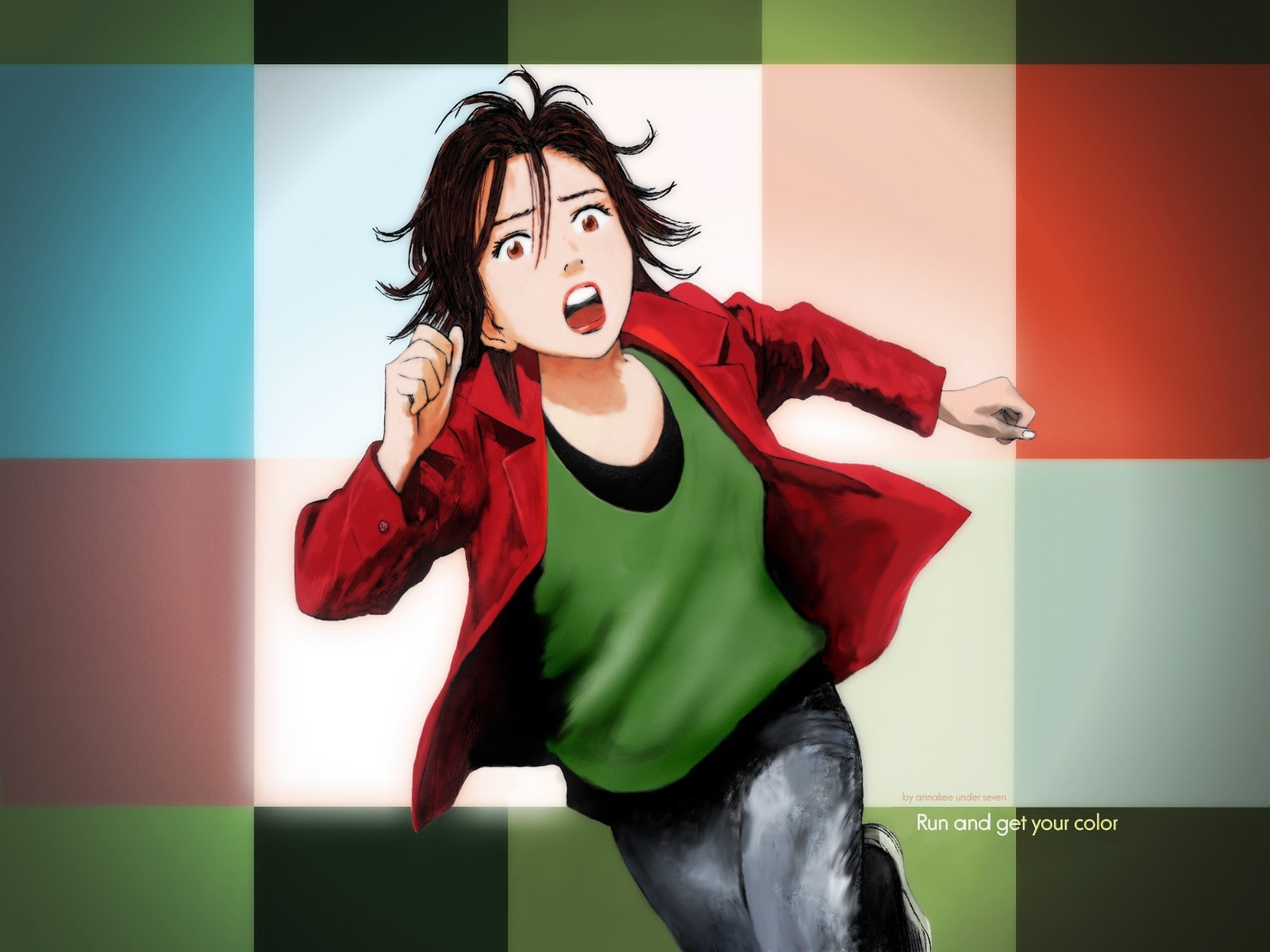 three quarter length, young adult, lifestyles, red, emotion, hair, front view, standing, indoors, Naoki Urasawa, mouth open, one person, auto post production filter, HD Wallpaper