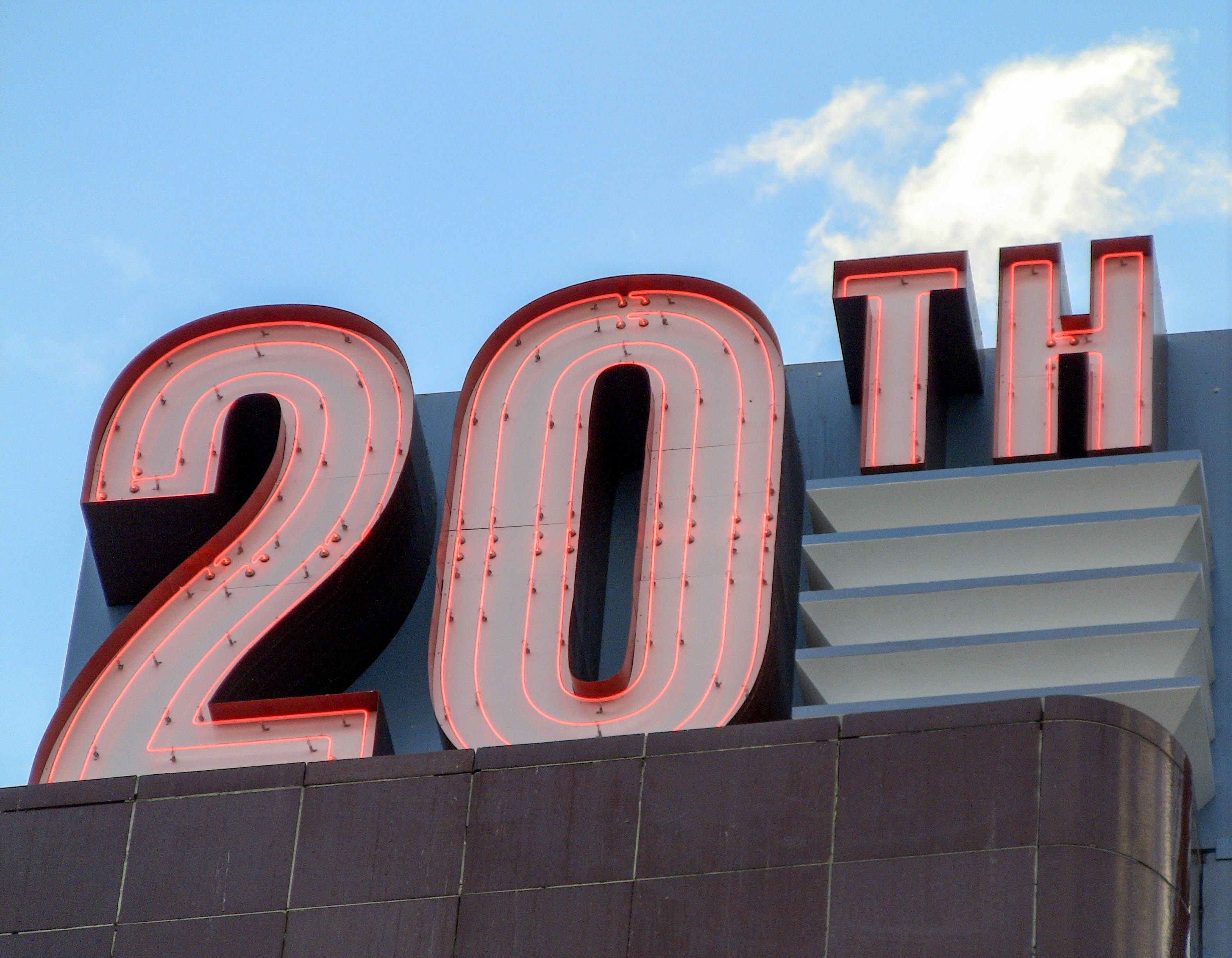sign, building exterior, theater, metal, communication, commercial sign, nature, city, architecture, information, cloud - sky, 2K, capital letter, new, HD Wallpaper