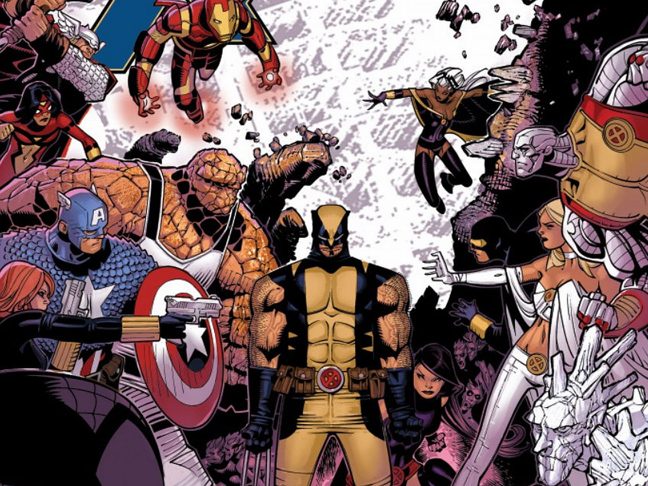 hd, avengers, xmen, comics, 720P, vs, HD Wallpaper