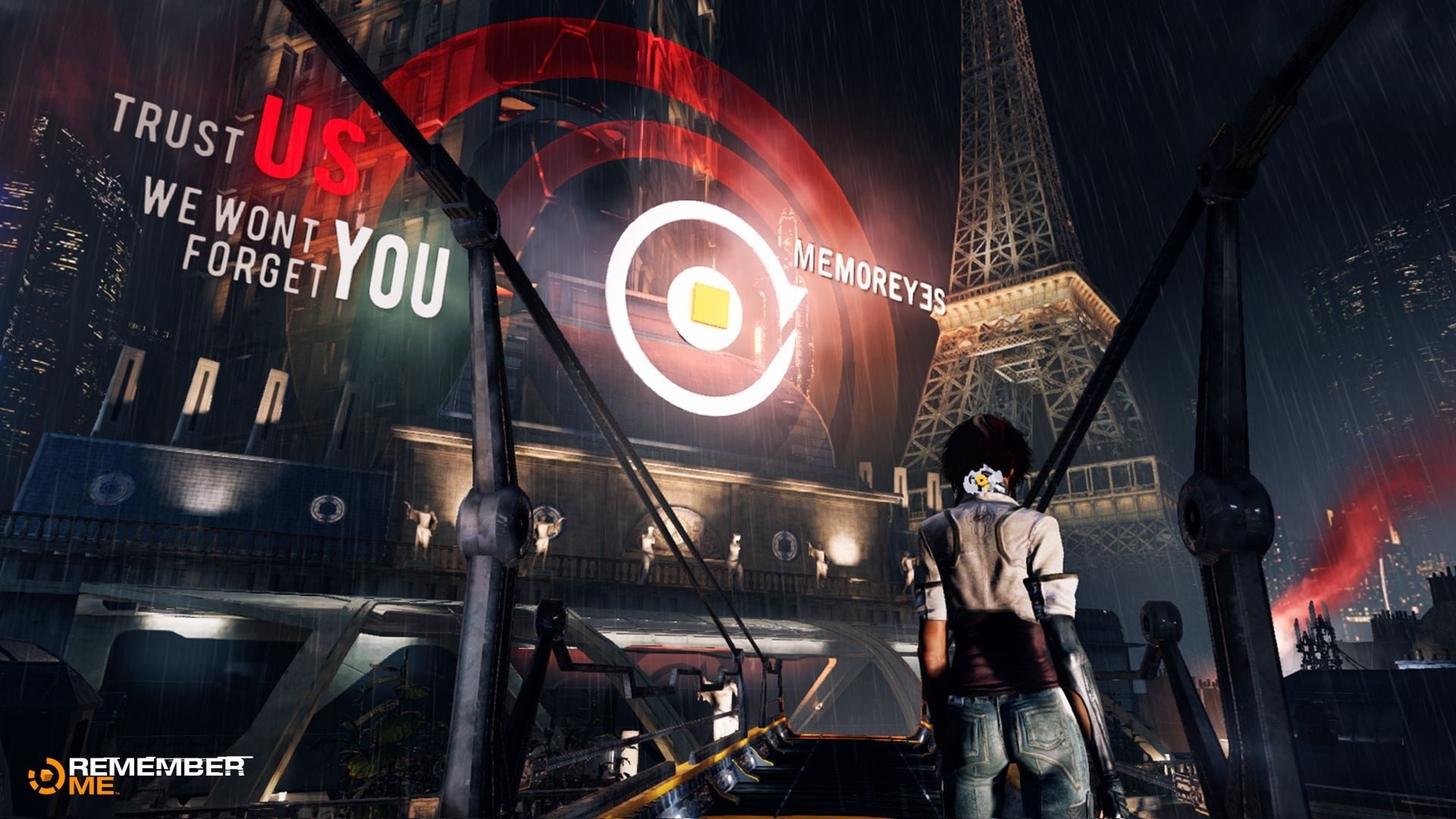 memoreyes, Adrift, Neo-Paris, capcom, cyberpunk, The Eiffel Tower, remember me, Nylin, 1080P, HD Wallpaper
