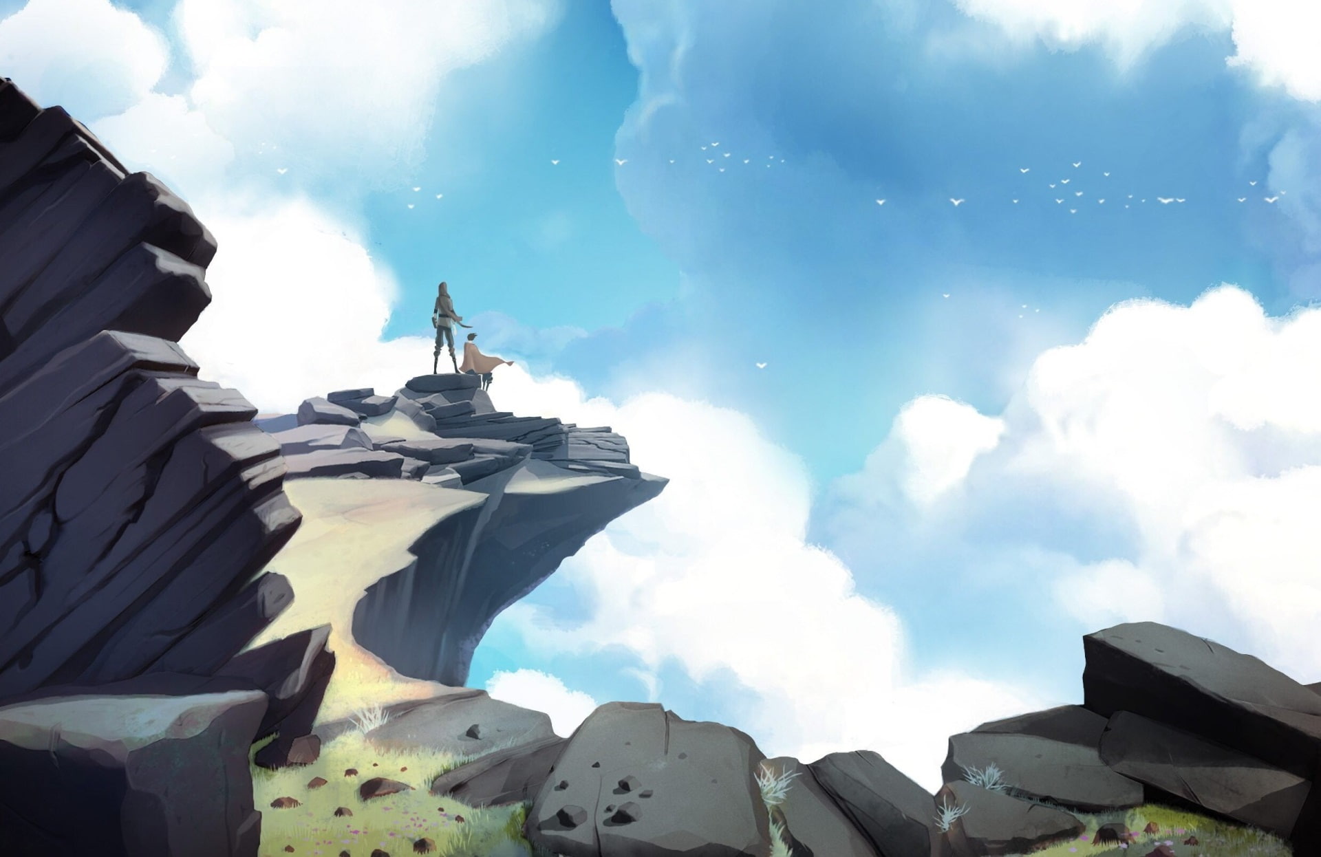 building, belief, human representation, worlds adrift  in hd quality, statue, sky, 1080P, built structure, outdoors, no people, nature, day, place of worship, HD Wallpaper