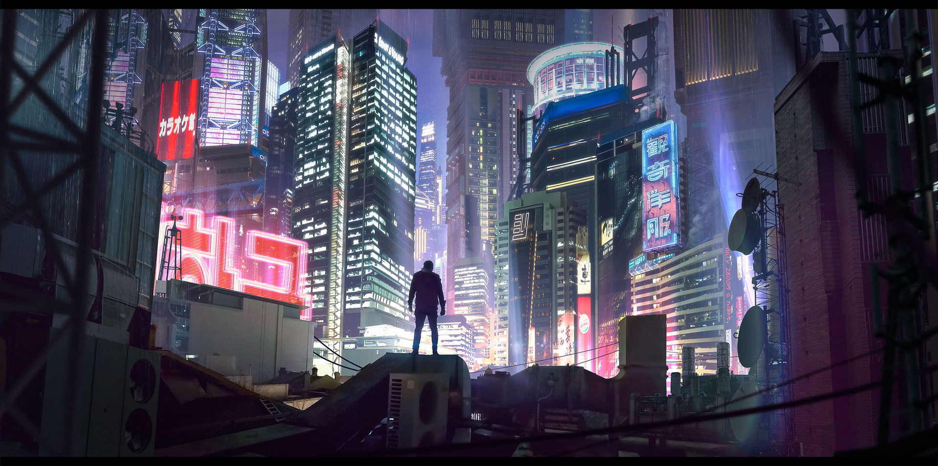 cyberpunk, digital art, 1080P, Alexander Dudar, HD Wallpaper