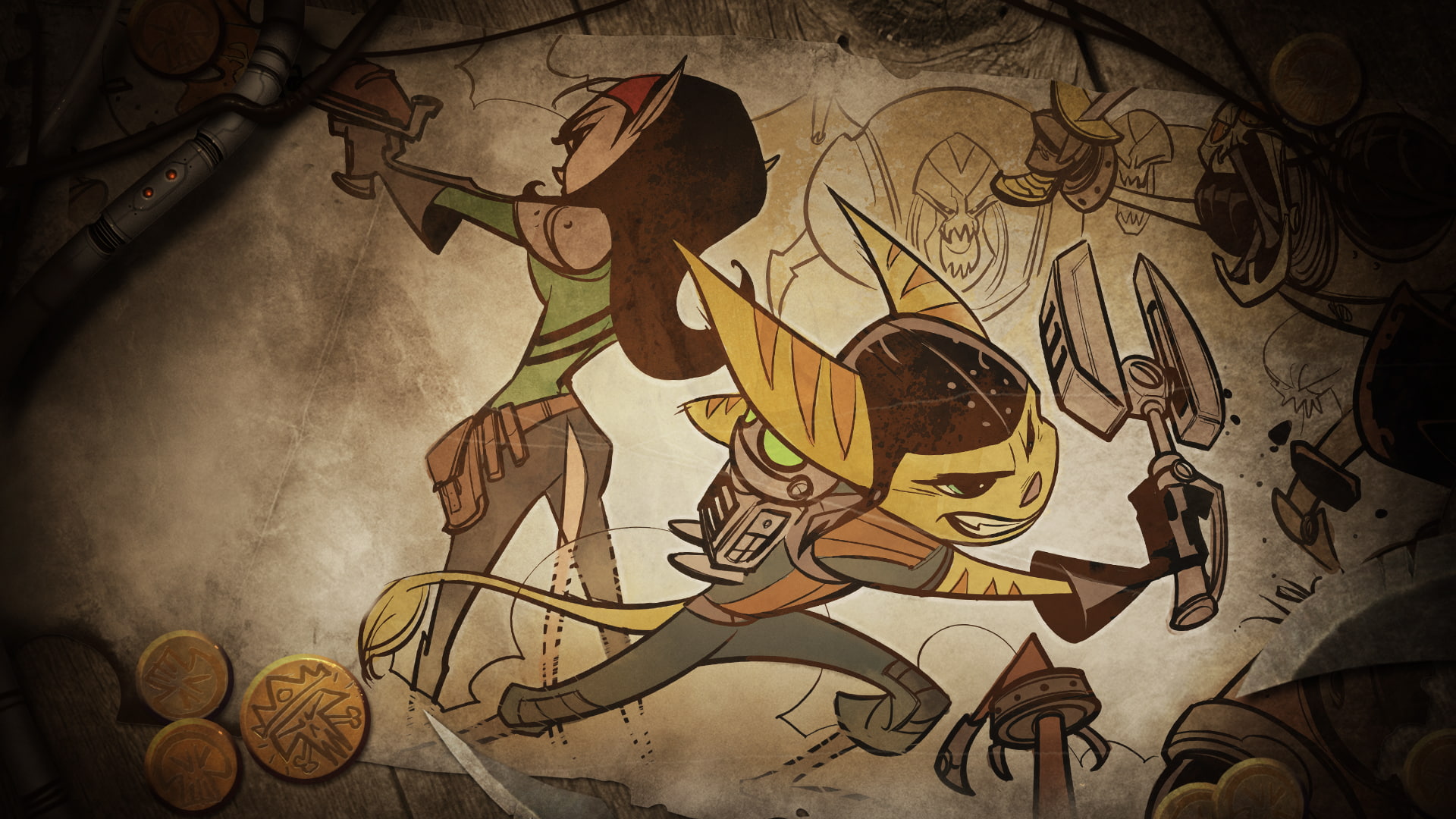 1080P, Ratchet and Clank Future: Quest For Booty, Ratchet (Ratchet and Clank), Clank (Ratchet and Clank), Ratchet and Clank, HD Wallpaper