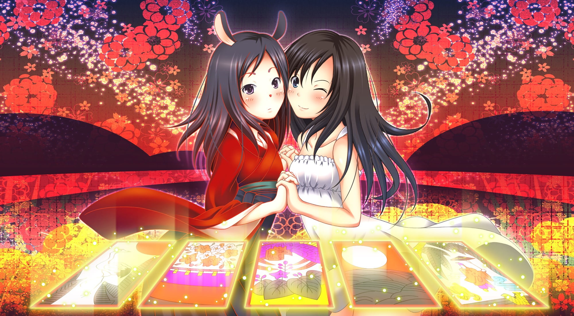 lifestyles, adult, young adult, leisure activity, celebration, real people, females, glowing, young women, two people, art and craft, Summer Wars, Koi-Koi, HD Wallpaper