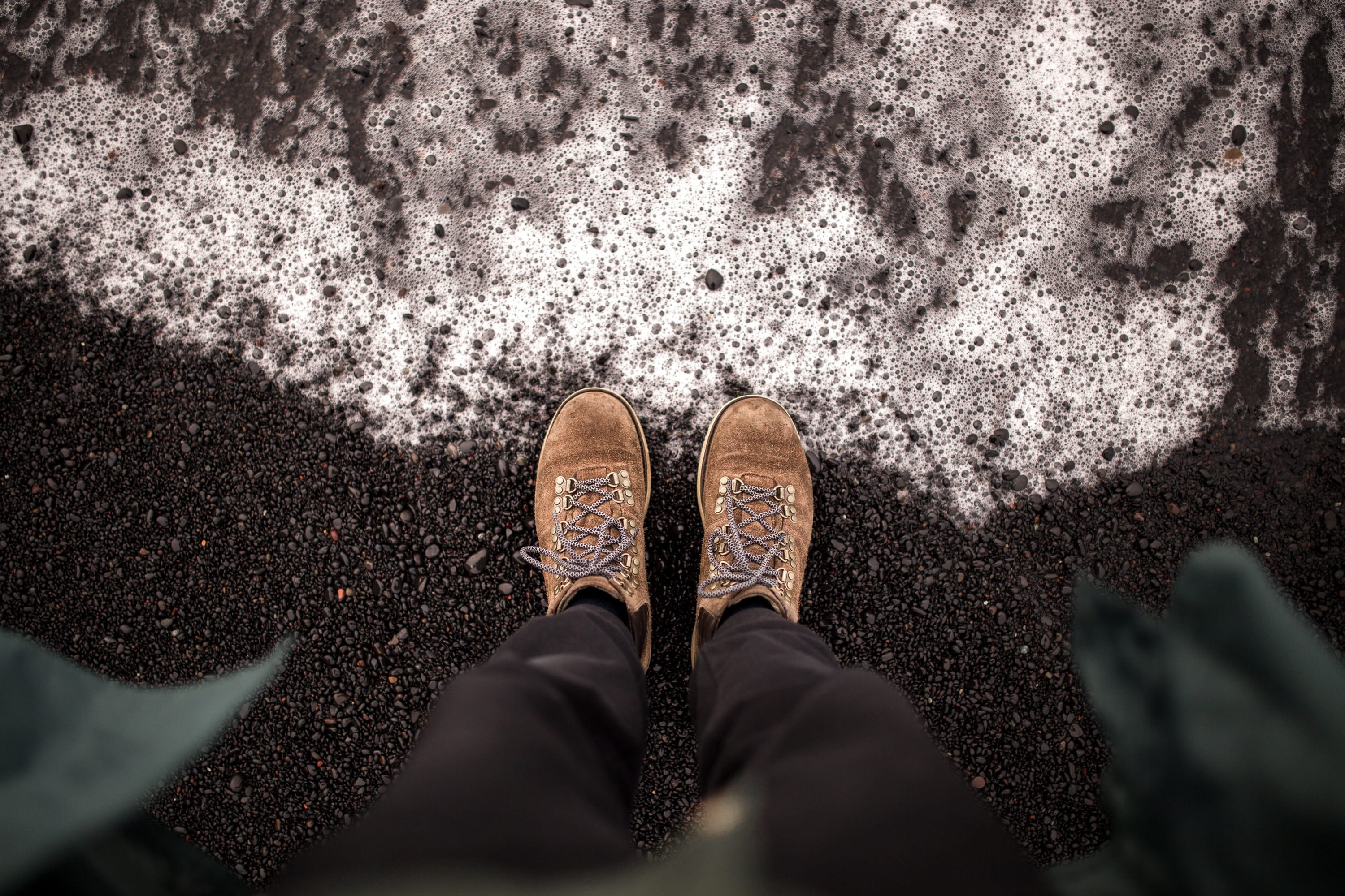 outdoors, directly above, lifestyles, standing, gray, human body part, day, foams, person, shoe, personal perspective, jeans, black, human limb, white, HD Wallpaper