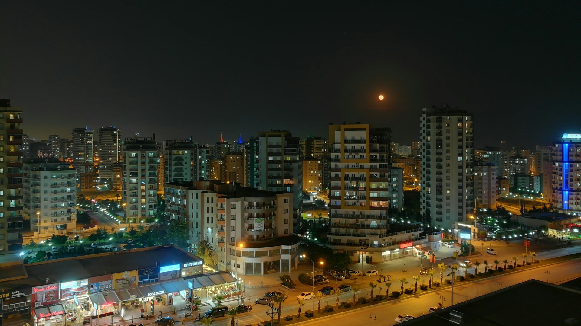 apartment, nature, night, town, cityscape, downtown, illuminated, architecture, nightlife, evening, metropolitan area, city, high angle view, residential district, HD Wallpaper