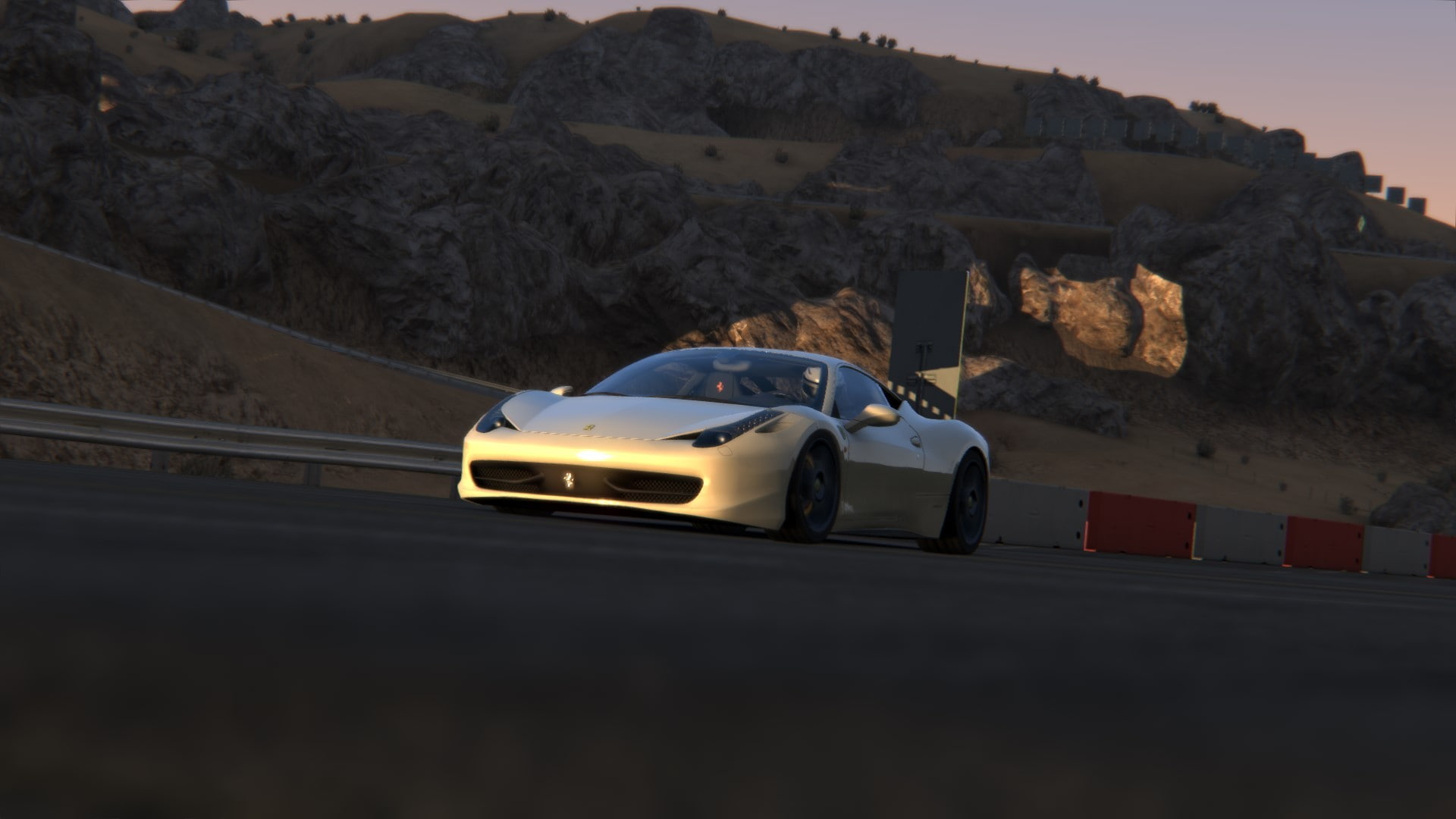 mountain range, formation, 1080P, car, racecar, mode of transportation, arid climate, solid, Assetto Corsa, Ferrari, no people, Ferrari 458, 458 italia, HD Wallpaper