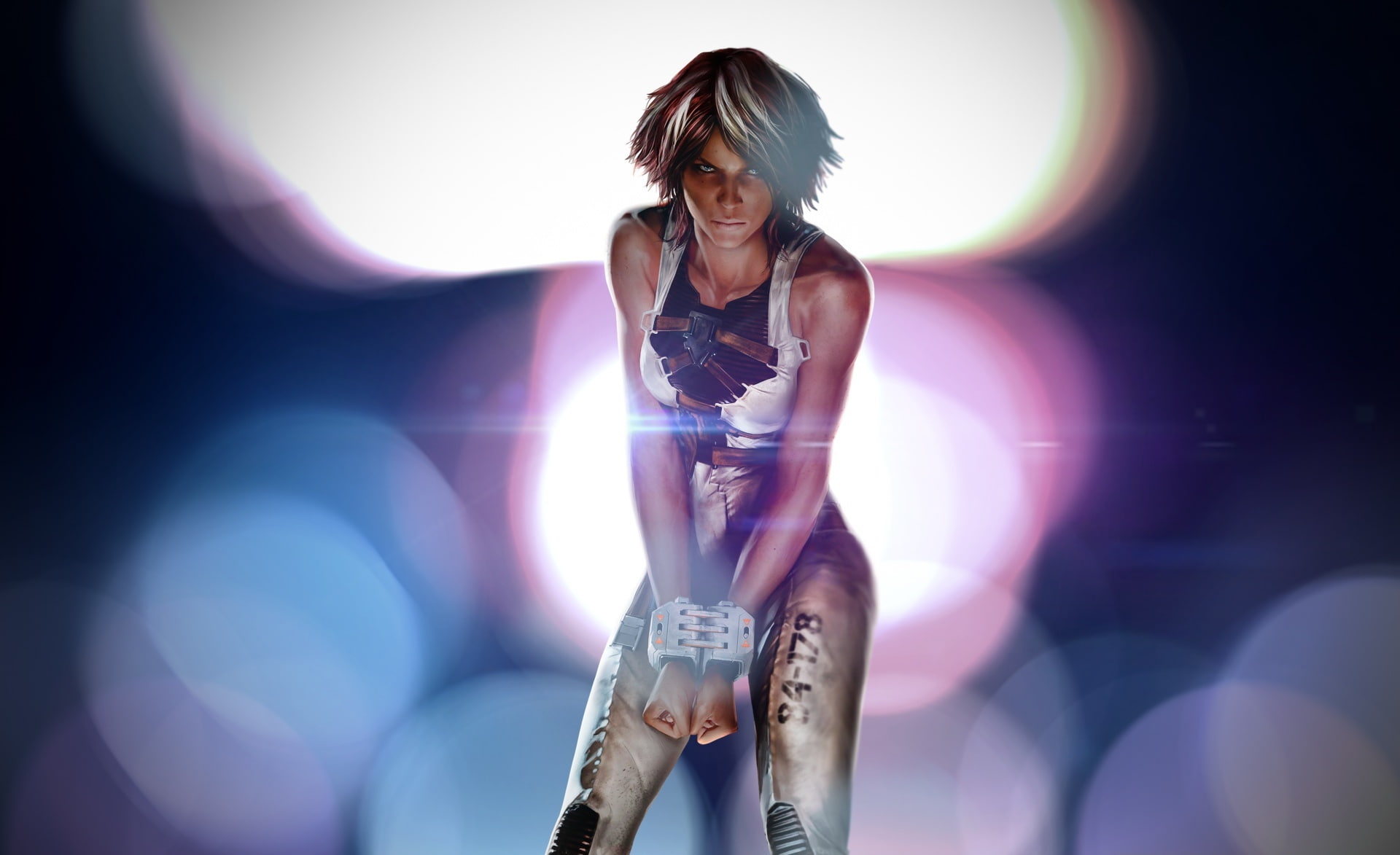 nilin, standing, nightlife, 1080P, young adult, young women, lens flare, beautiful woman, front view, Other Games, women, hairstyle, studio shot, HD Wallpaper