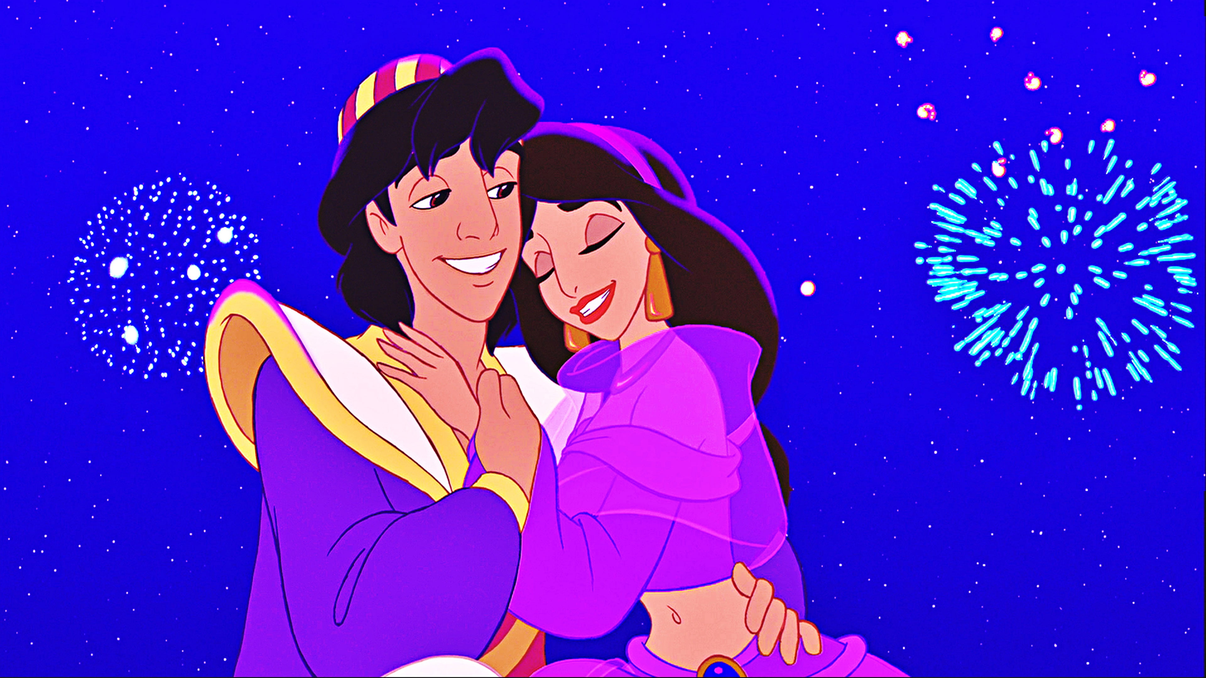 waist up, fun, emotion, two people, happiness, 4K, jasmin, smiling, bonding, aladin, arms, young women, young adult, portrait, night, adult, happy, love, HD Wallpaper