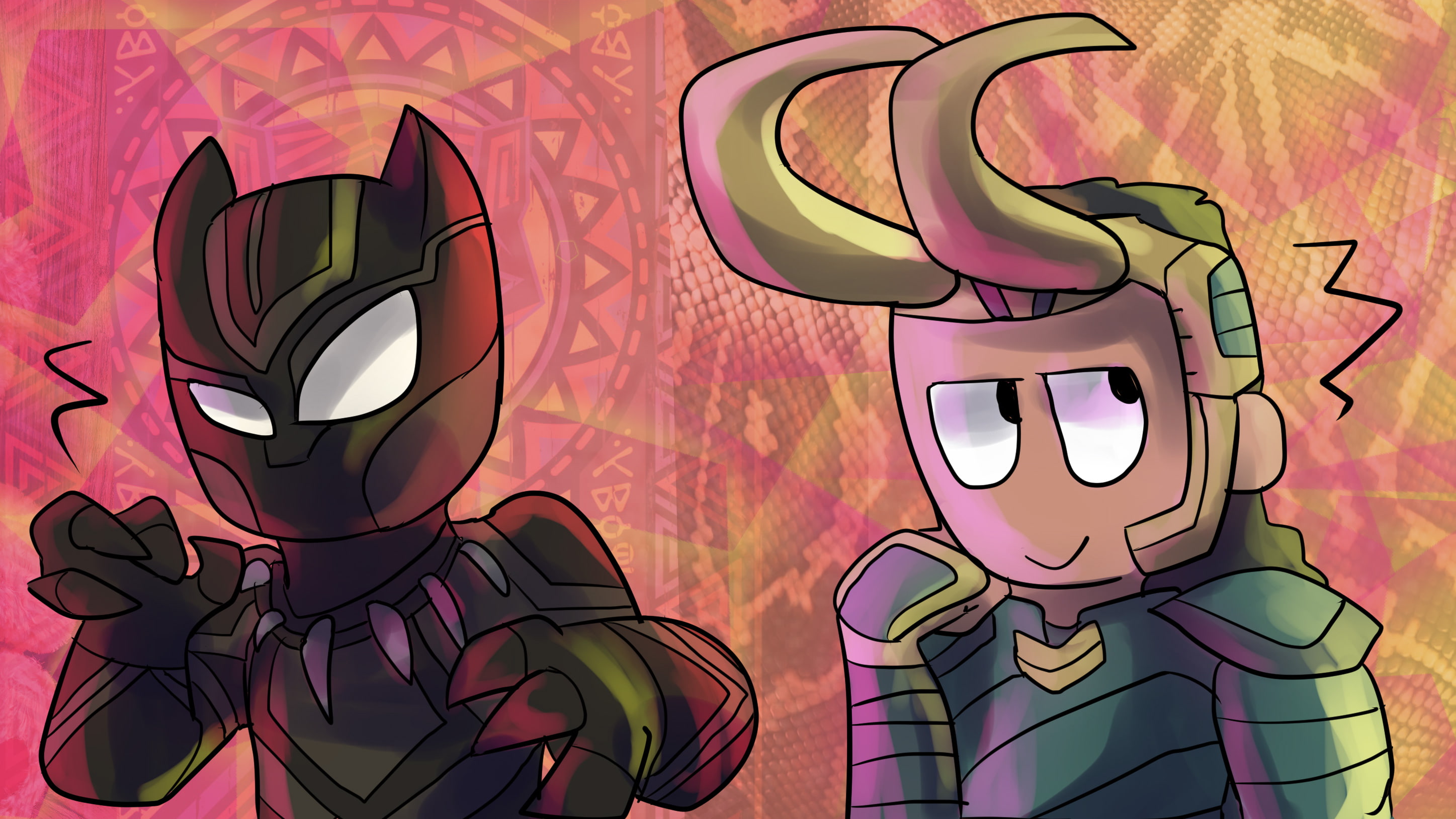 artwork, deviantart, superheroes, hd, digital art, loki, black panther, marvel, artist, 2K, HD Wallpaper