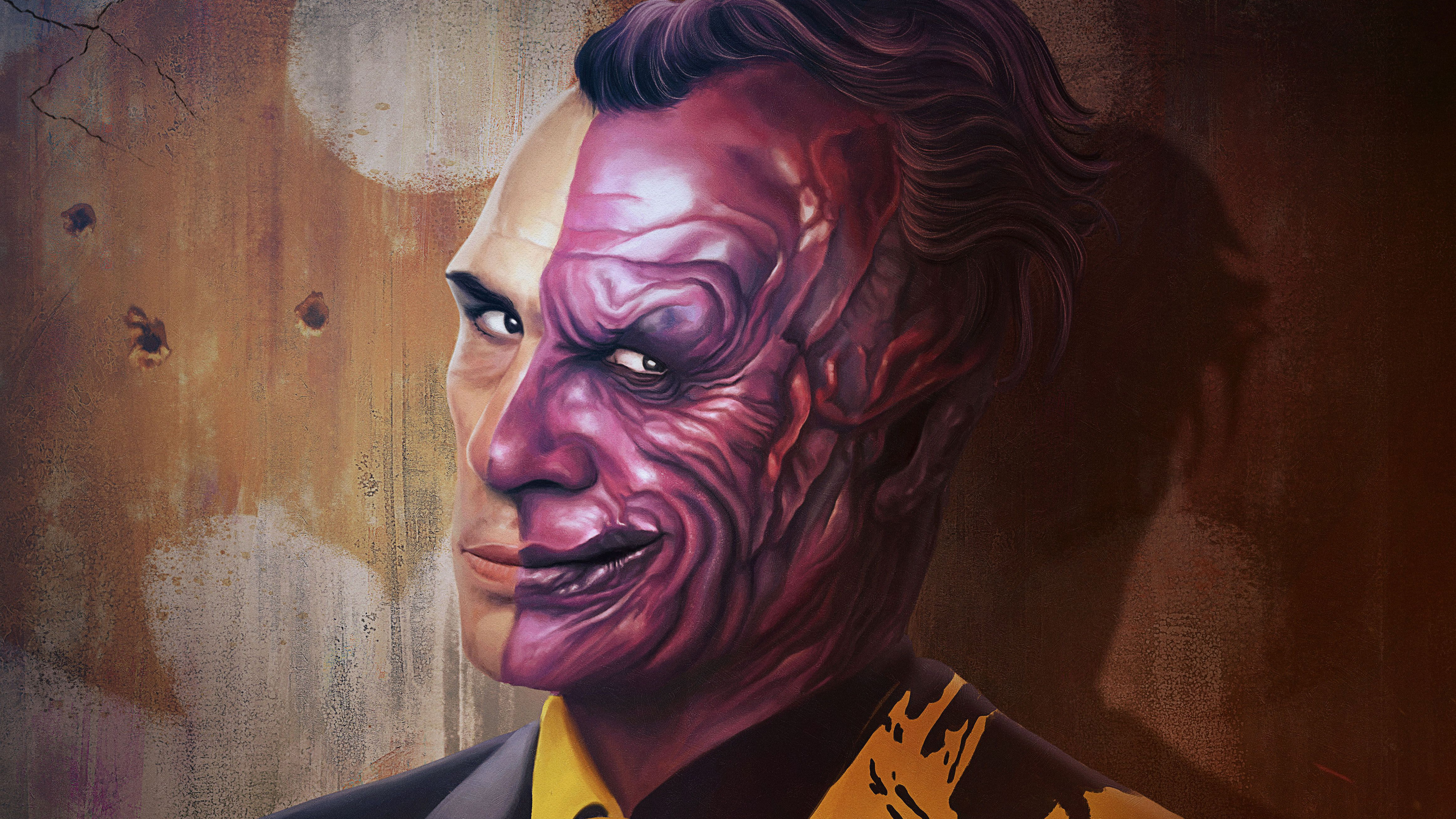 hd, 4K, 5k, artwork, supervillain, superheroes, 4k, two face, digital art, HD Wallpaper