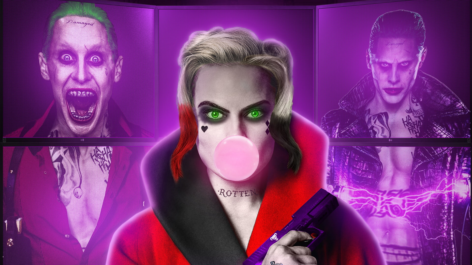 women, digital art, 1080P, supervillain, technology, purple, men, young adult, human body part, people, front view, young women, human representation, HD Wallpaper