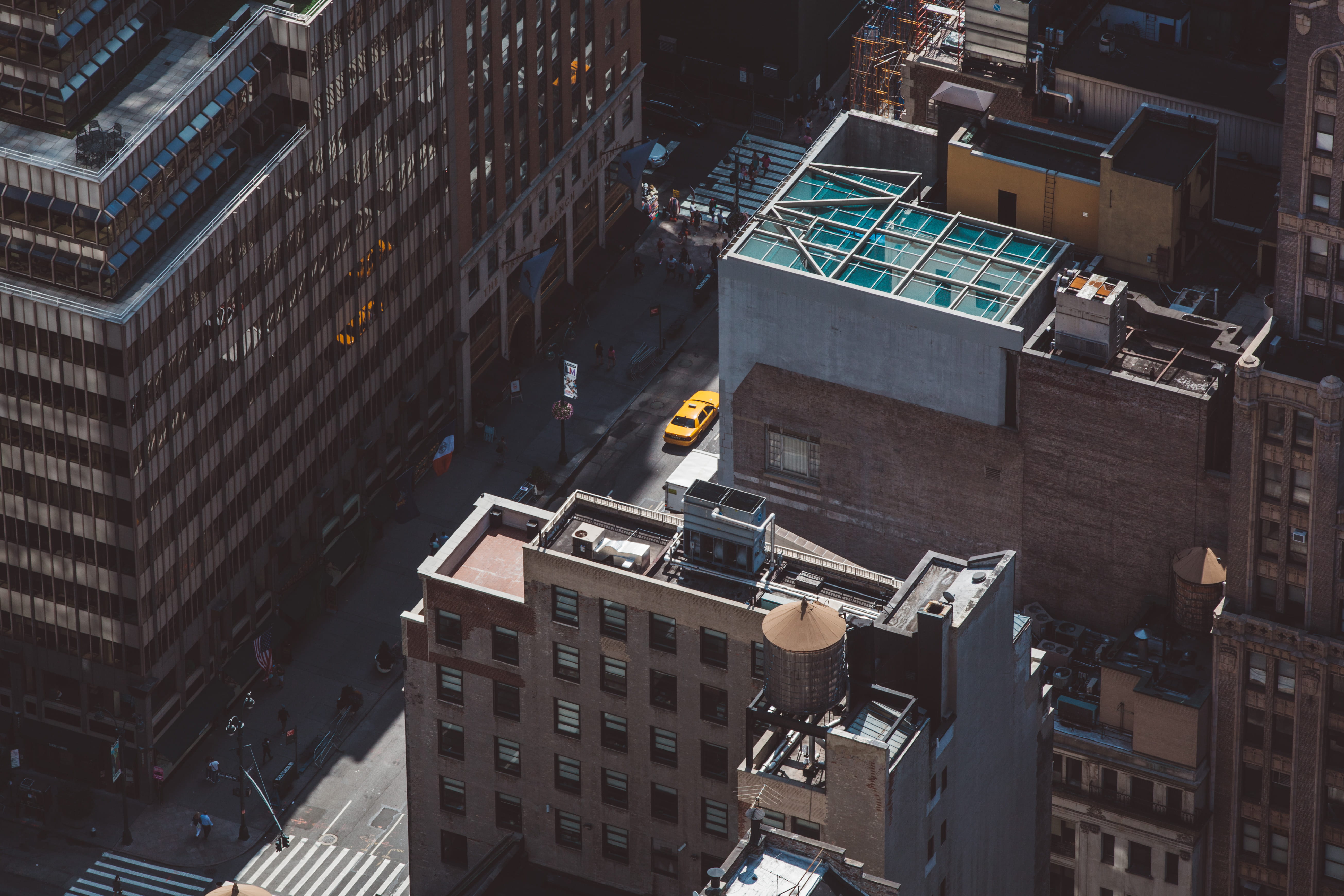 office building exterior, traffic, drone, occupation, building exterior, building, transportation, road, day, construction industry, working, photography, HD Wallpaper