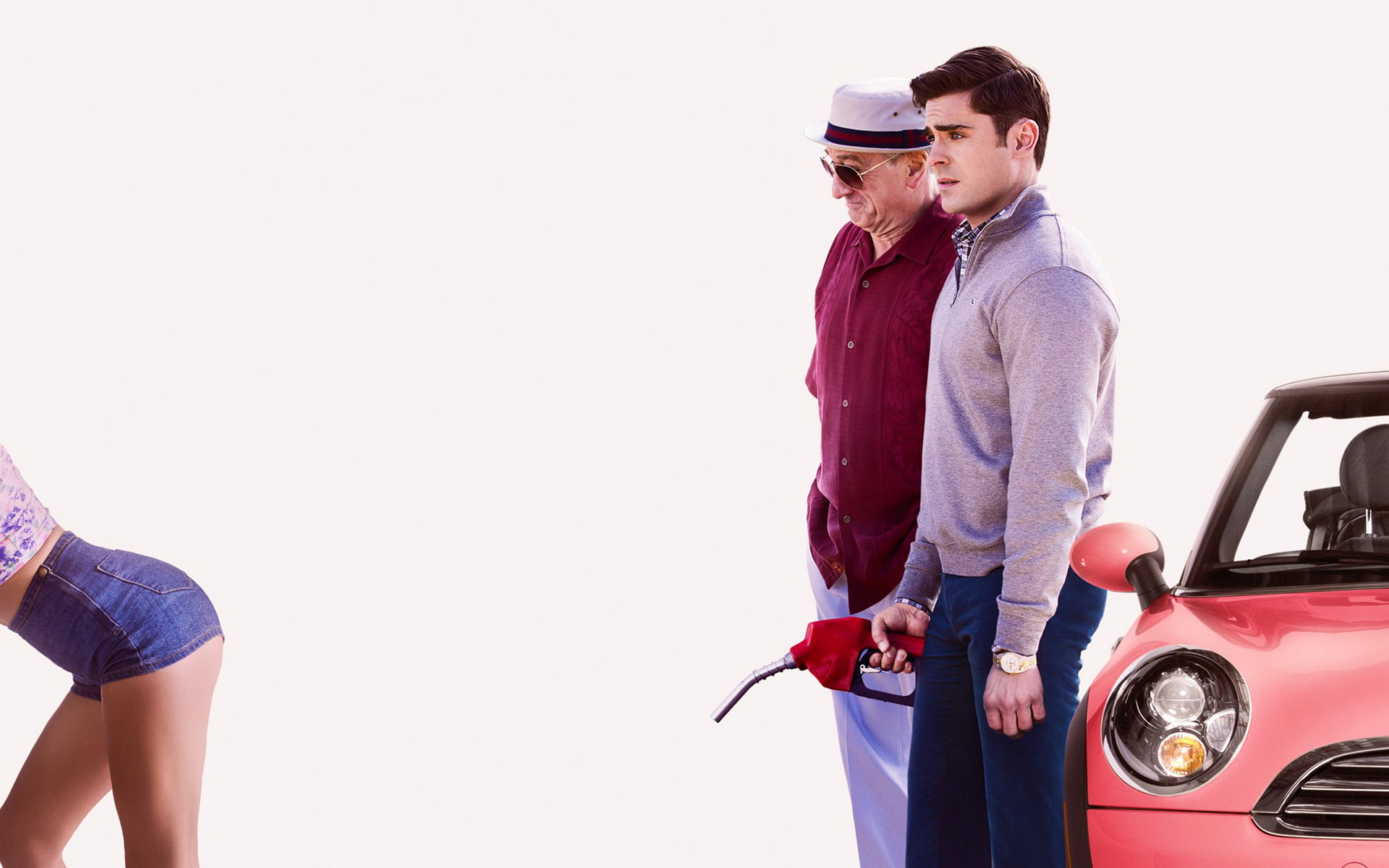 Grandfather of easy virtue, shorts, background, pose, car, poster, Dirty Grandpa, dressing, Comedy, girl, Zac Efron, Robert De Niro, 1080P, HD Wallpaper