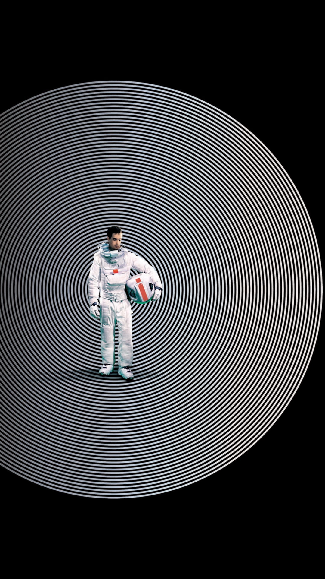 Portrait Display, astronaut, men, digital art, movies, actor, helmet, cgi, Sam Rockwell, black background, circle, science fiction, Spacesuit, Movie Poster, Phone HD Wallpaper