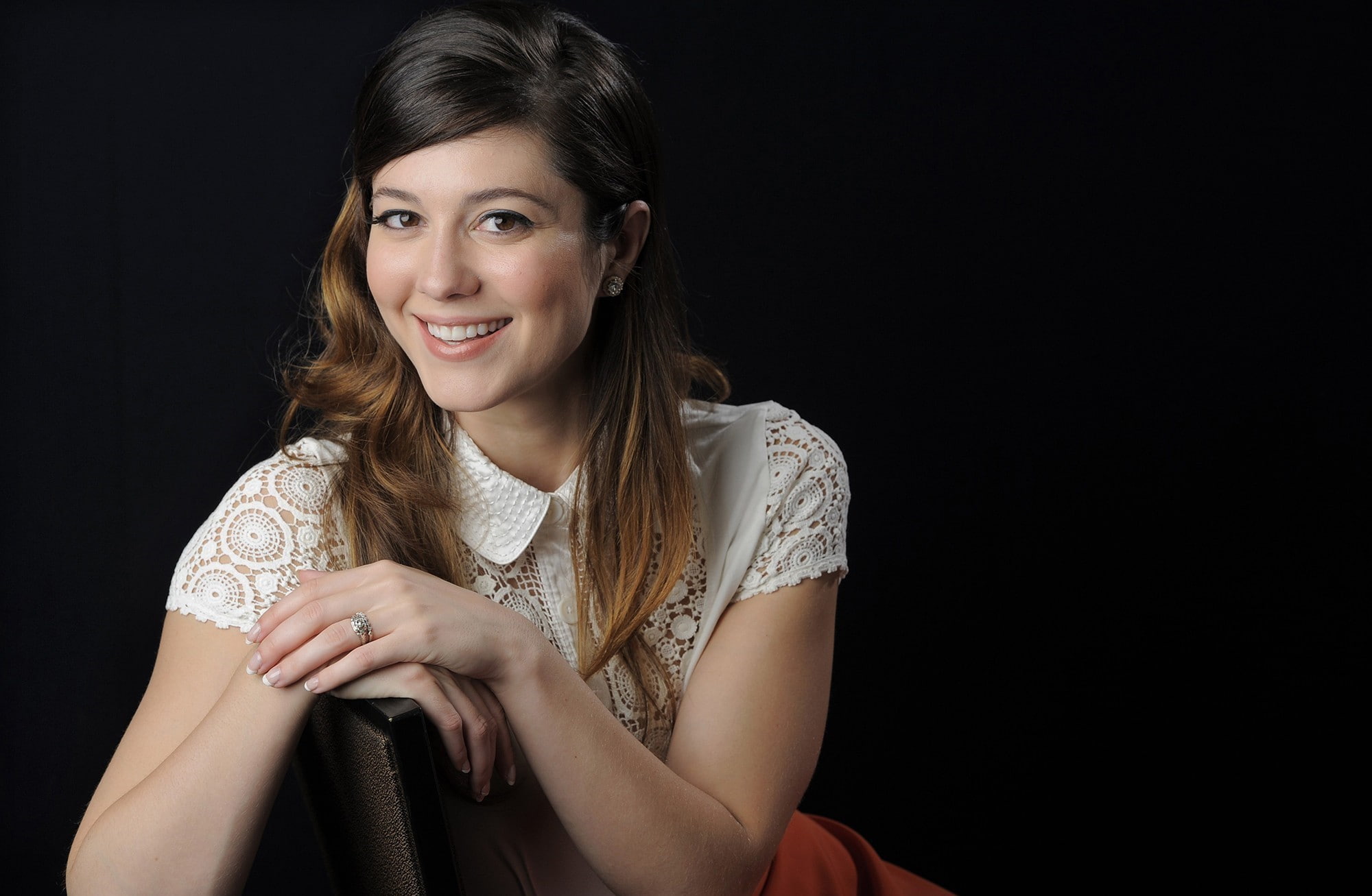 beautiful woman, indoors, Mary Elizabeth Winstead, human face, copy space, hair, celebrity, actress, black background, studio shot, beauty, young women, HD Wallpaper