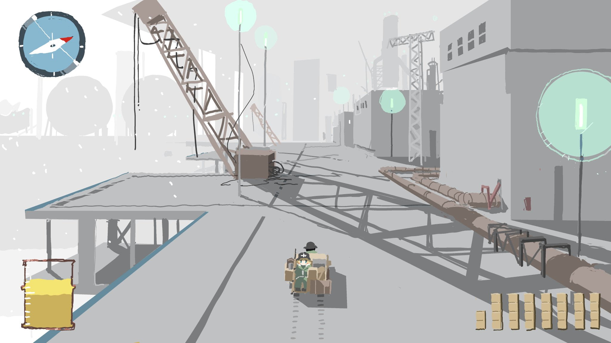 architecture, technology, building, nature, ladder, real people, men, connection, anime girls, outdoors, day, Chito (Shoujo Shuumatsu Ryokou), staircase, HD Wallpaper