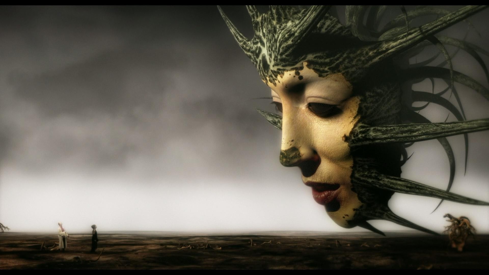 1080P, surreal, profile, movies, film stills, clouds, face, Mirror Mask, fantasy art, horizon, digital art, HD Wallpaper