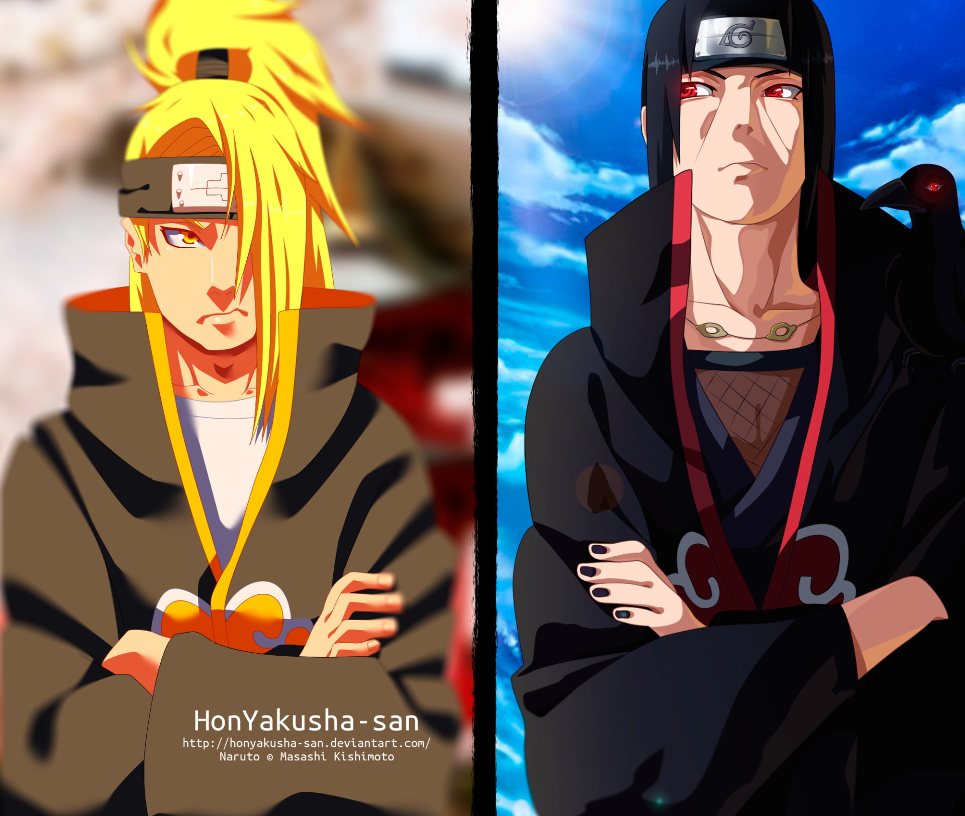 Anime, 1080P, Naruto, Deidara (Naruto), Itachi Uchiha, HD Wallpaper