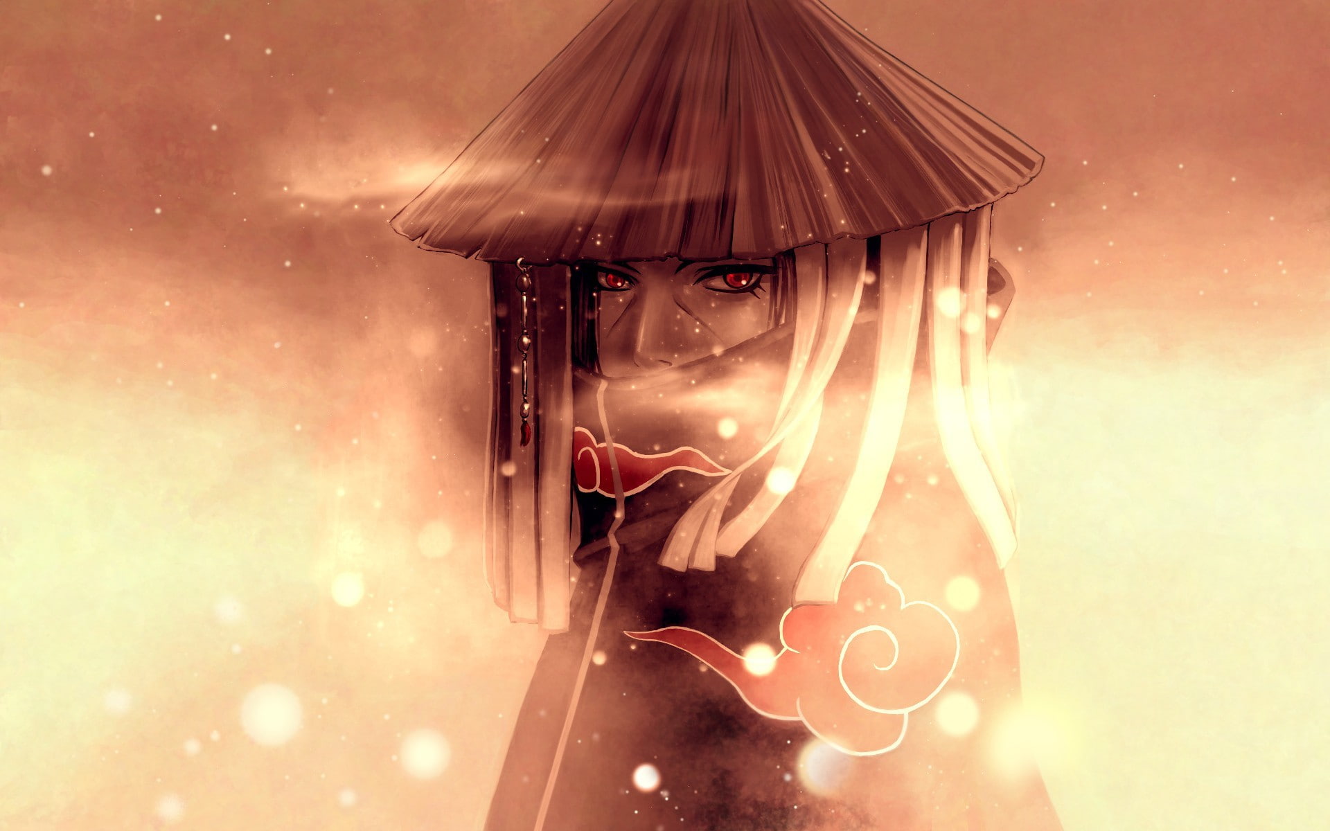 Akatsuki, Naruto Shippuuden, hat, Uchiha Itachi, 1080P, anime, red eyes, HD Wallpaper