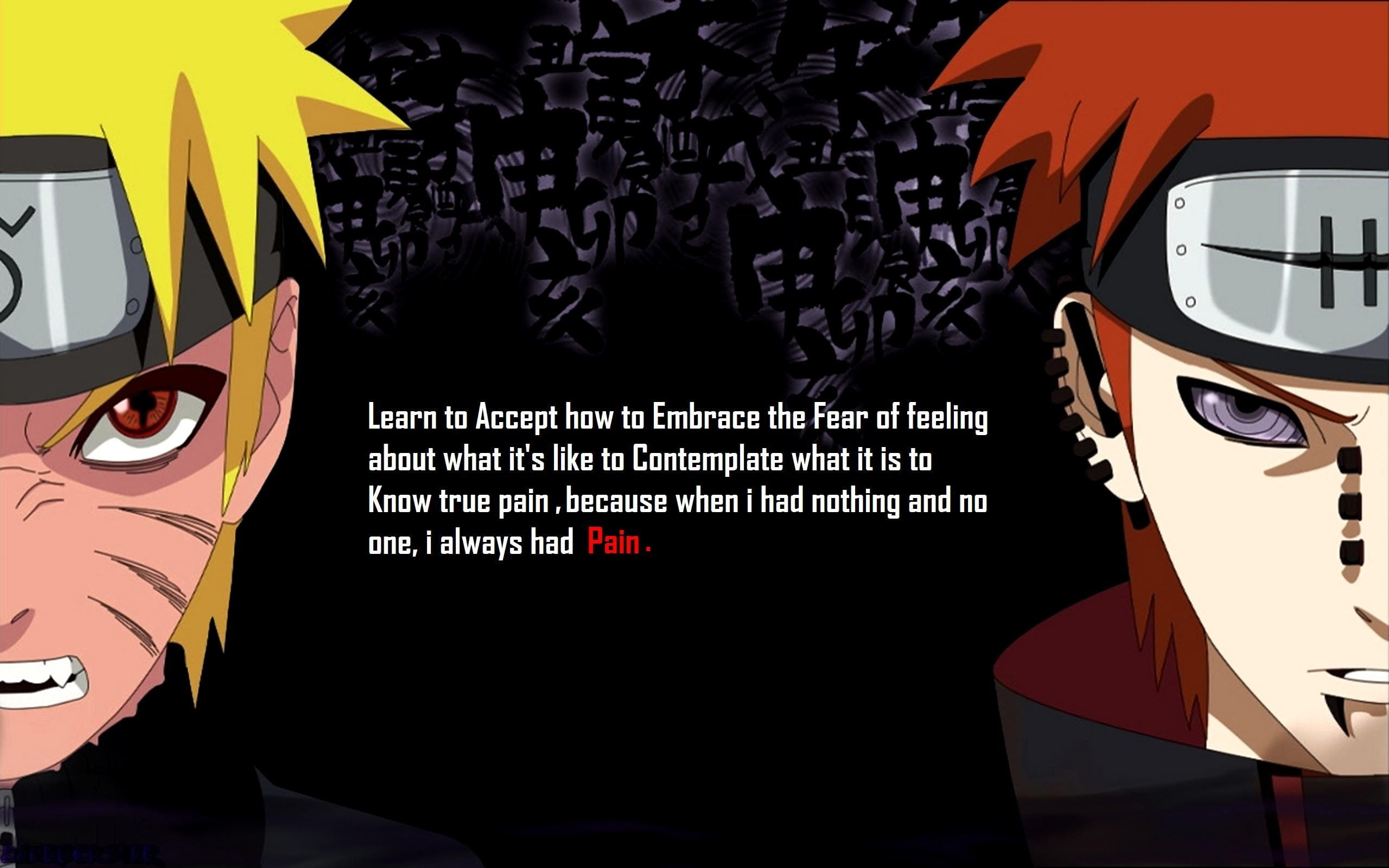 quotes, shippuden, naruto, pain, akatsuki, red, rinnegan, eyes, anime, pein, characters, 2K, hate, uzumaki, text, HD Wallpaper