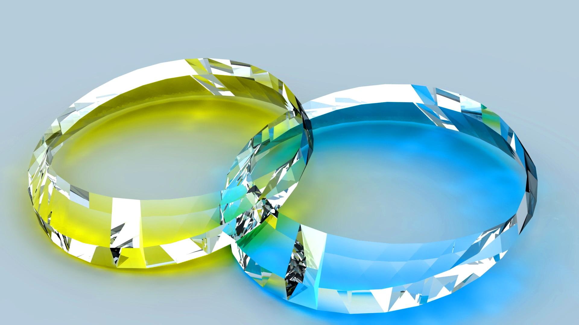 jewellry, glass, stones, 1080P, blue, 3d and abstract, precious, sparkly, HD Wallpaper