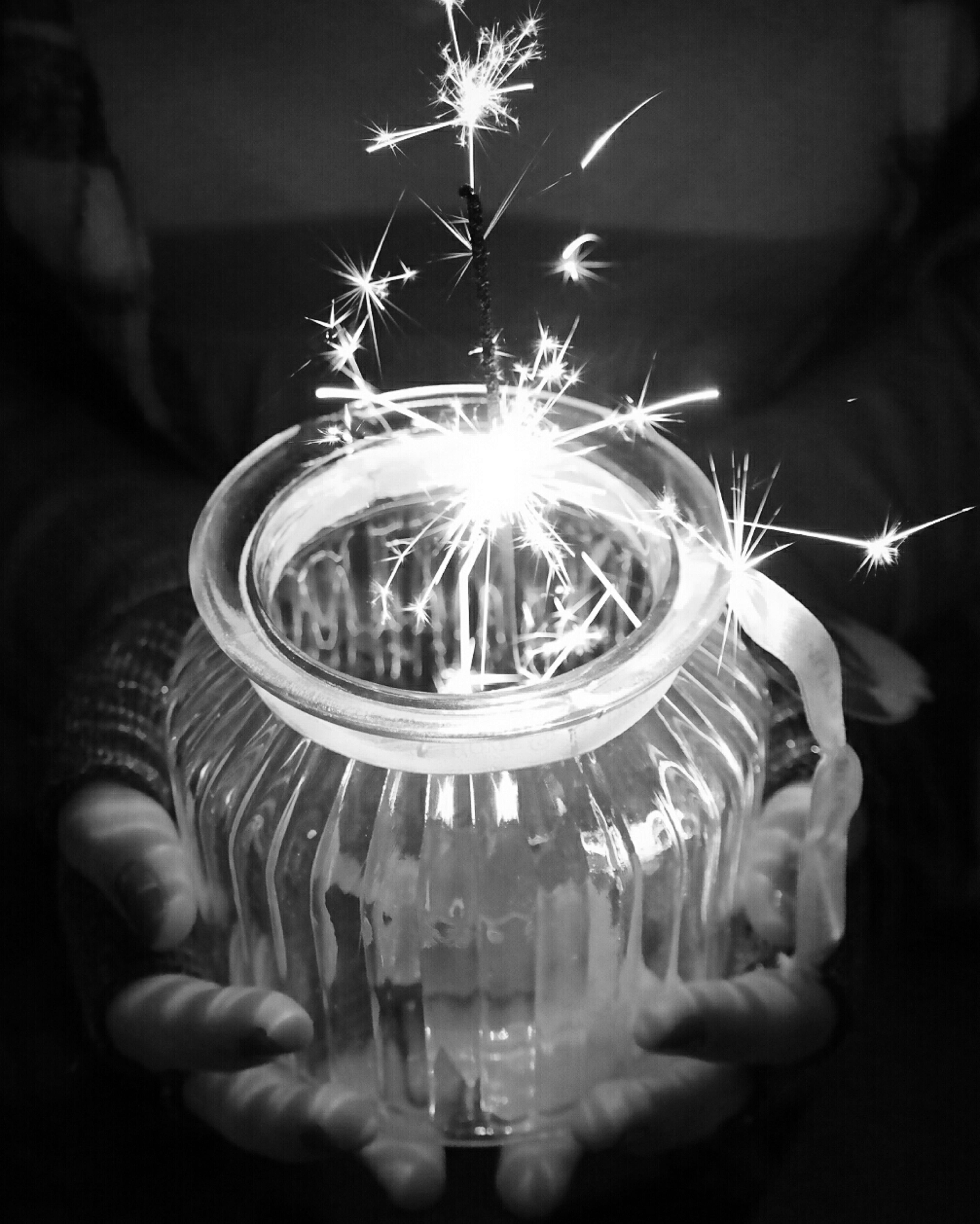 shiny, glowing, firework, jar, illuminated, blurred motion, mason jar, one person, burning, 5K, sparkler, hand, 2017, new year, finger, fire, real people, Phone HD Wallpaper