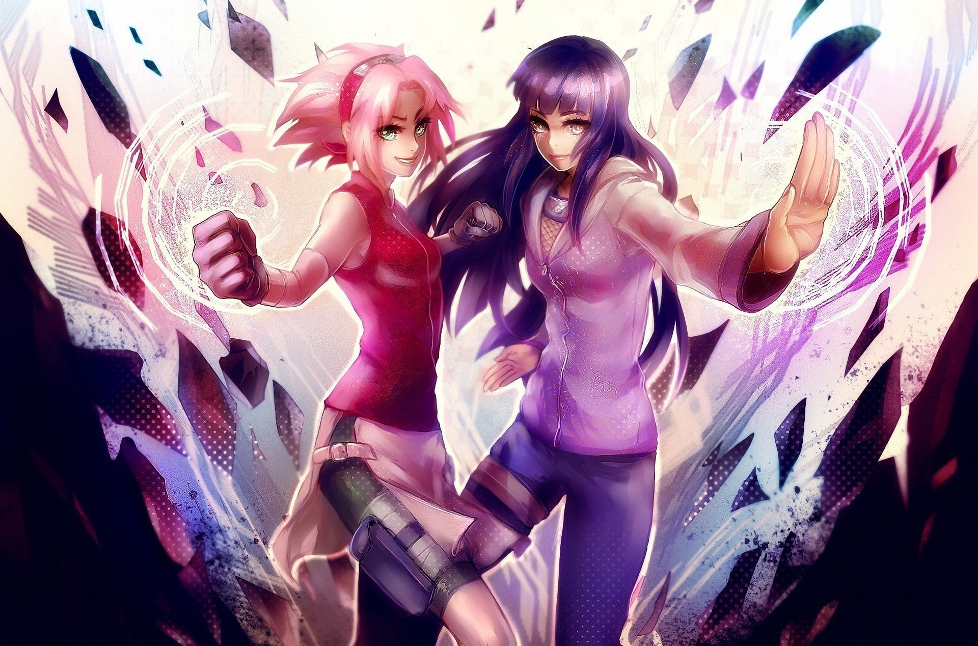 anime girls, Hyuuga Hinata, Naruto Shippuuden, 1080P, anime, Haruno Sakura, Kunoichi, HD Wallpaper