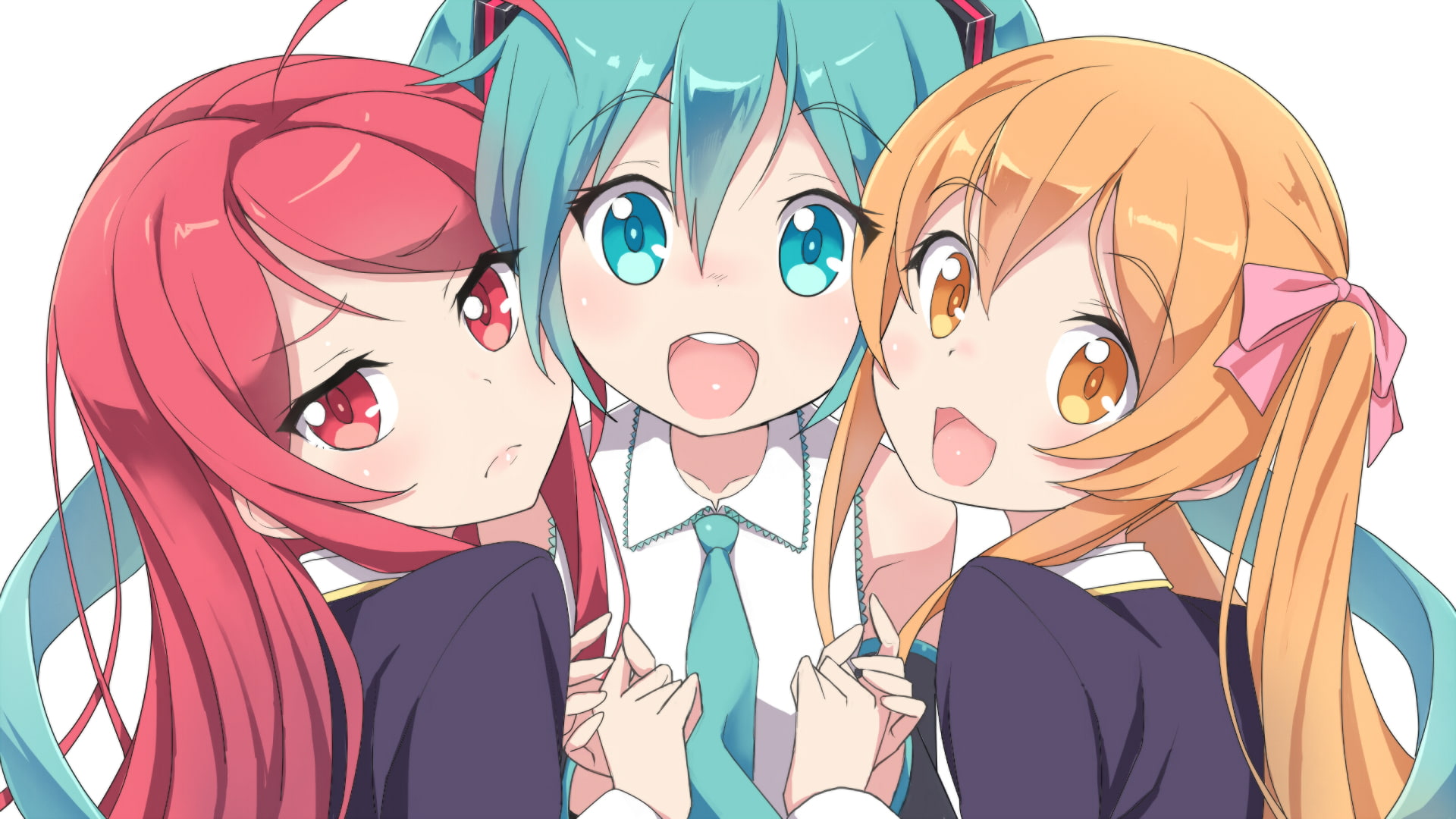 hatsune miku, emotion, multi colored, close-up, front view, anime girls, human representation, Anime, people, day, moe, representation, glasses, business, HD Wallpaper