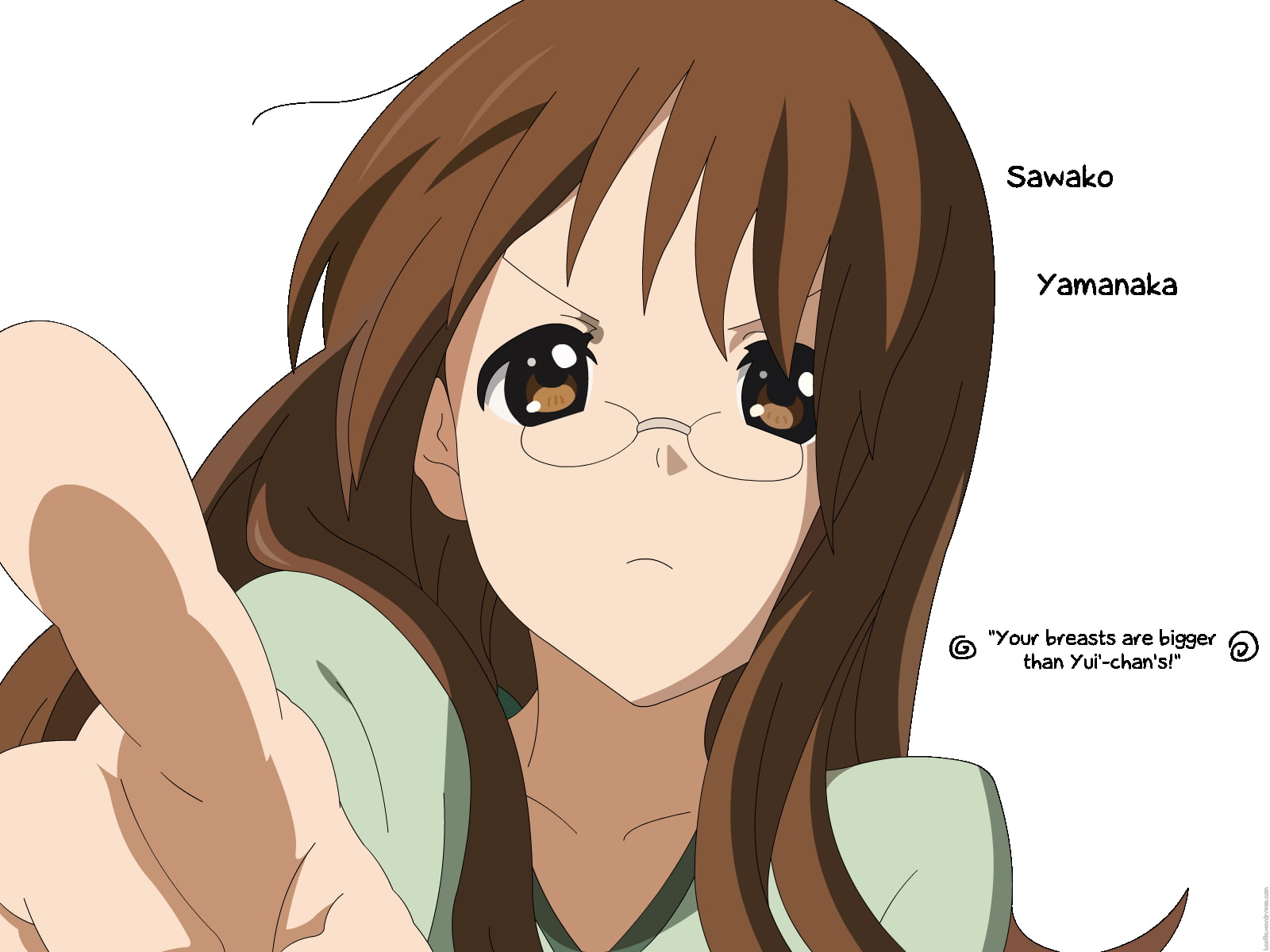 glasses, Sawako Yamanaka, face, 720P, Yamanaka Sawako, anime, K-ON!, anime girls, HD Wallpaper