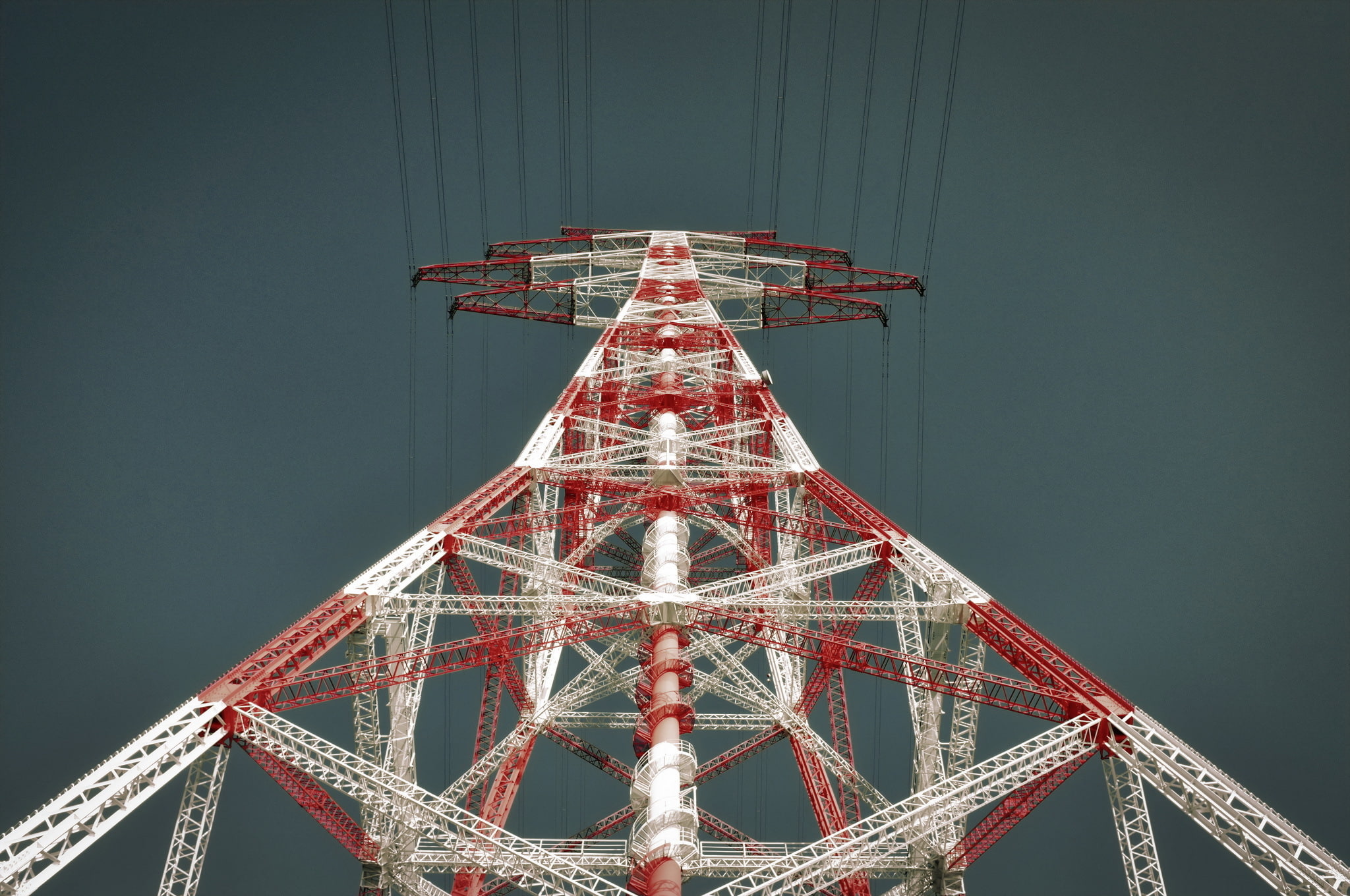 metal, worms eye view, power lines, 1080P, HD Wallpaper