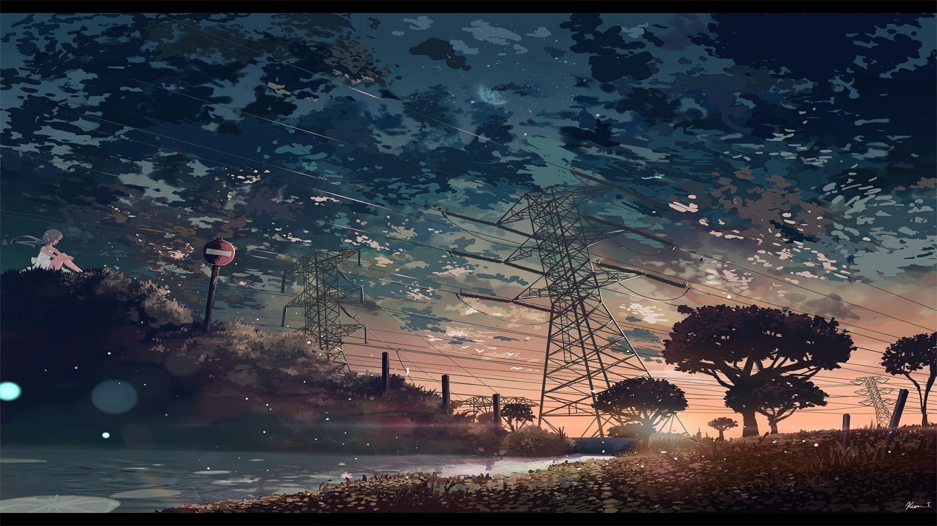 720P, anime, utility pole, HD Wallpaper