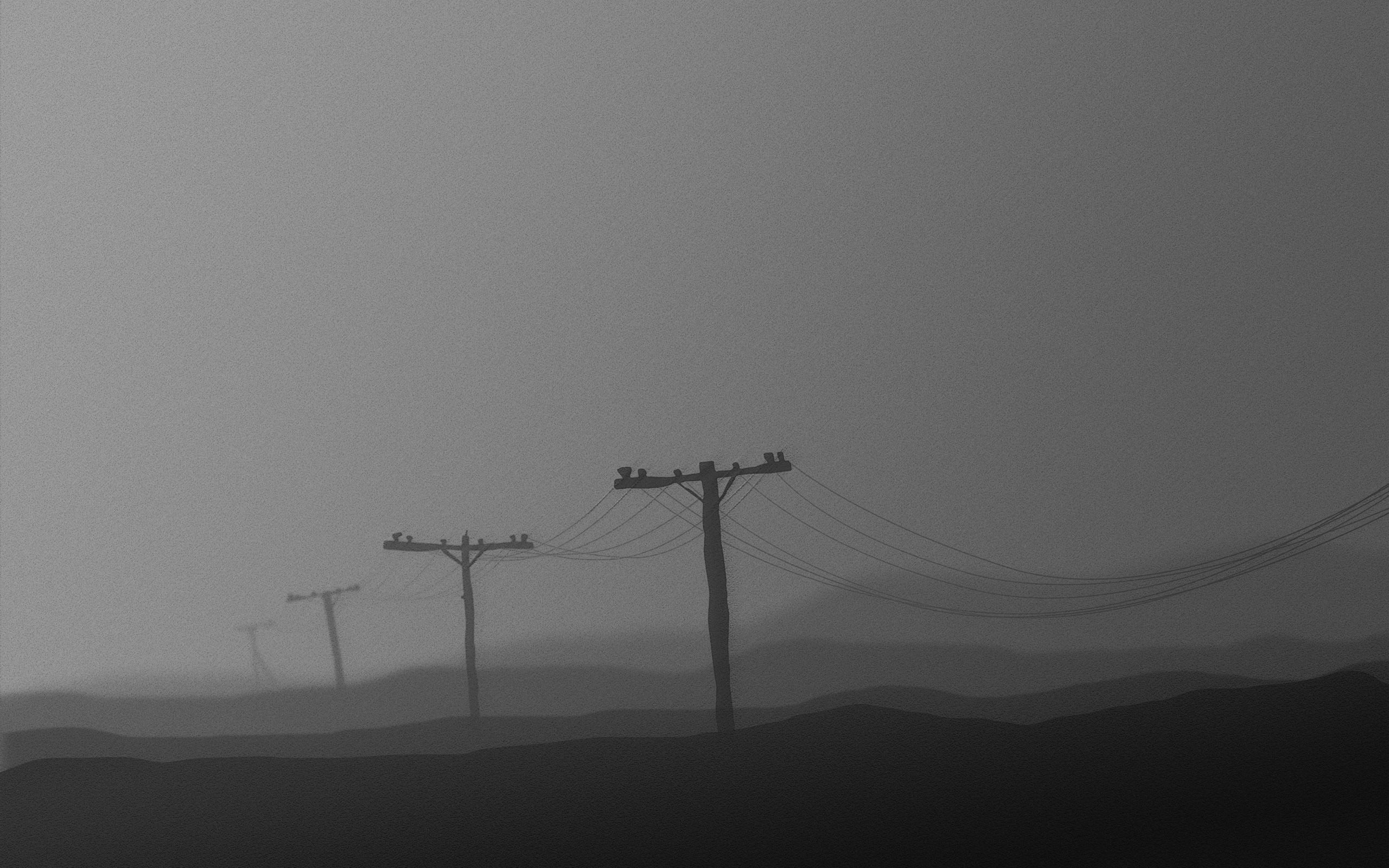 technology, power supply, mist, cable, electrical equipment, power line, low angle view, electricity, posts, electricity pylon, fuel and power generation, HD Wallpaper