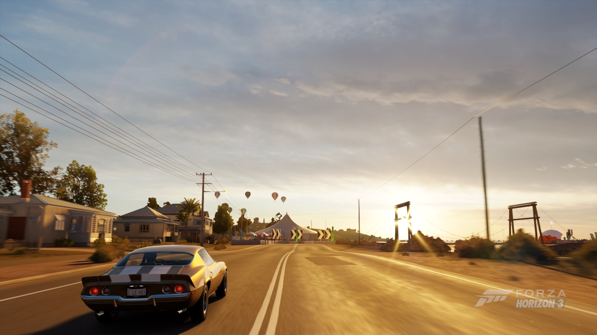 Chevrolet Camaro, power supply, motion, 1080P, forza horizon 3, connection, outdoors, transportation, cable, mode of transportation, direction, sky, no people, HD Wallpaper