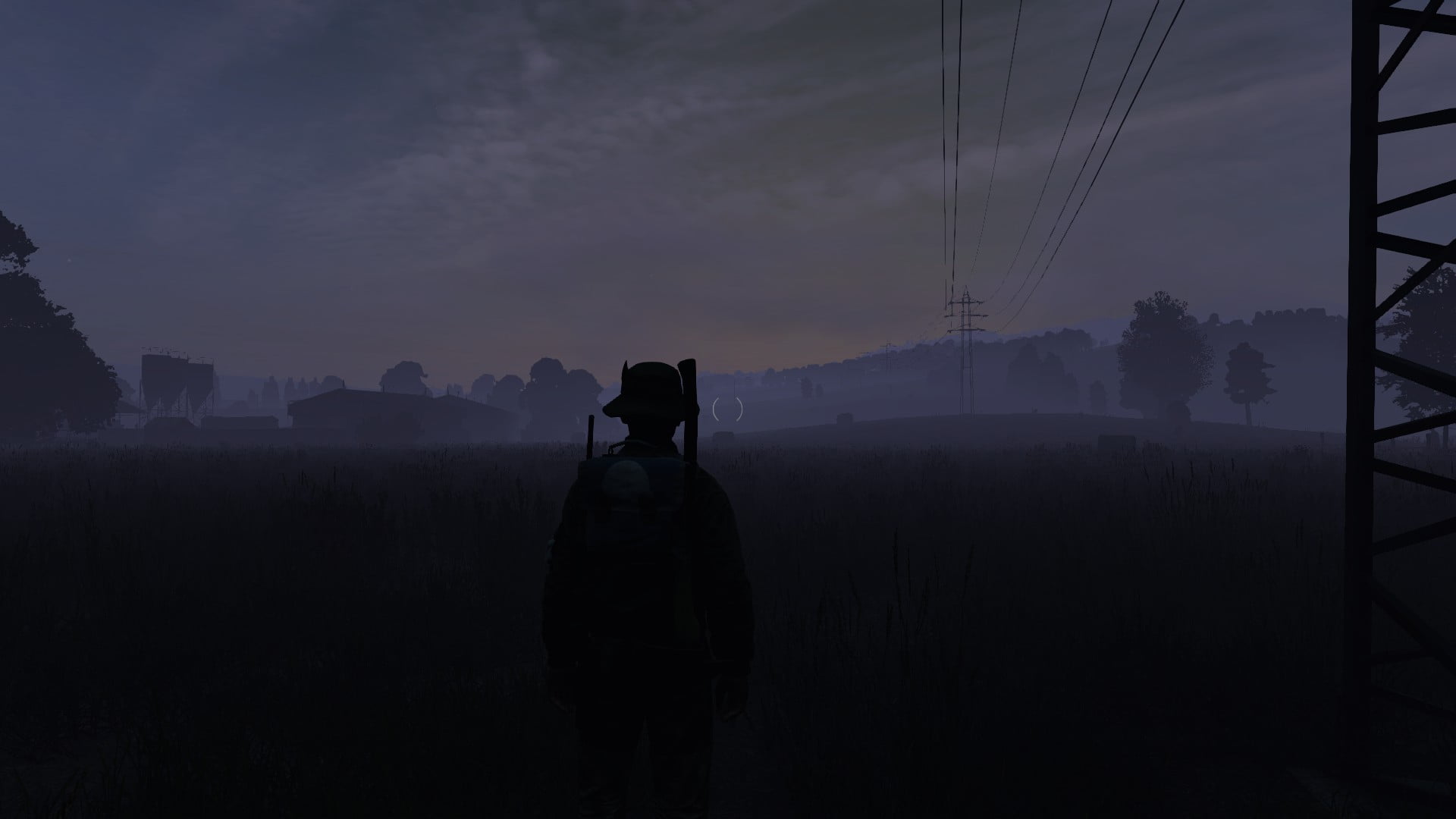 sunset, cable, silhouette, plant, DayZ, sky, lifestyles, real people, field, scenics - nature, cloud - sky, electricity pylon, 1080P, rear view, Steam (software), HD Wallpaper