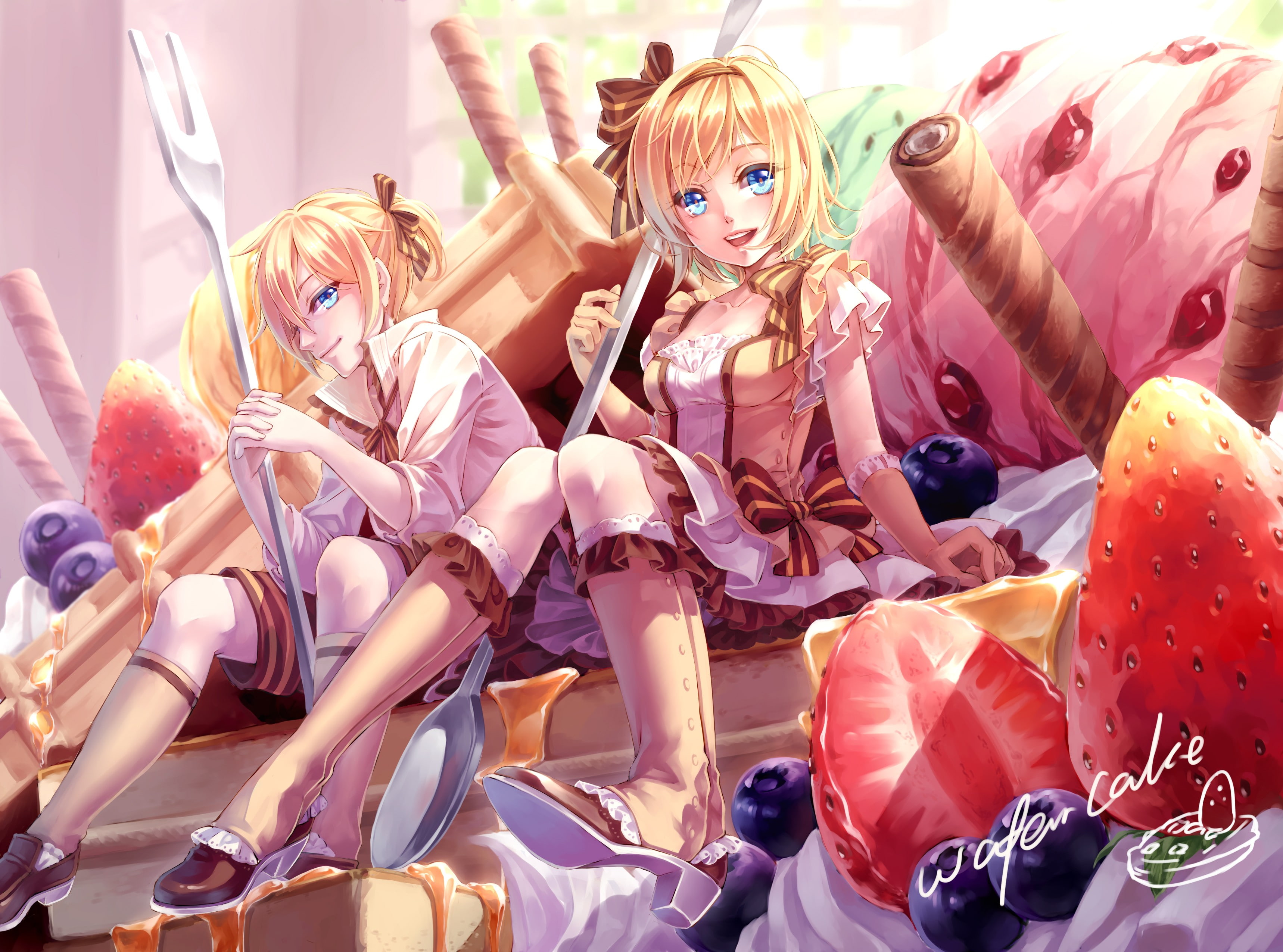 anime girls, Kagamine Rin, celebration, Kagamine Len, human representation, costume, event, candies, lifestyles, creativity, girls, child, 2K, real people, HD Wallpaper