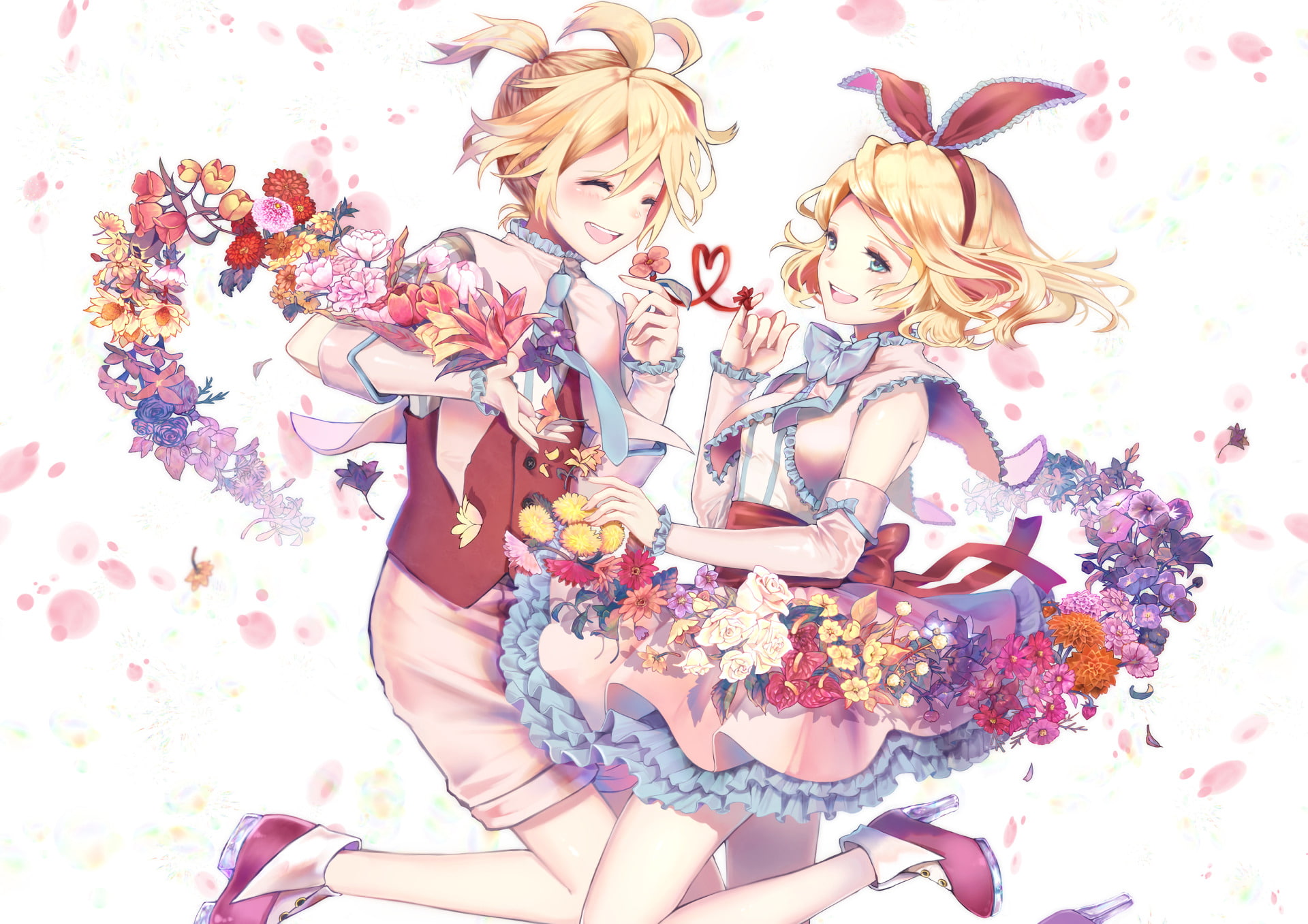 Len Kagamine, Anime, Rin Kagamine, Vocaloid, 1080P, HD Wallpaper
