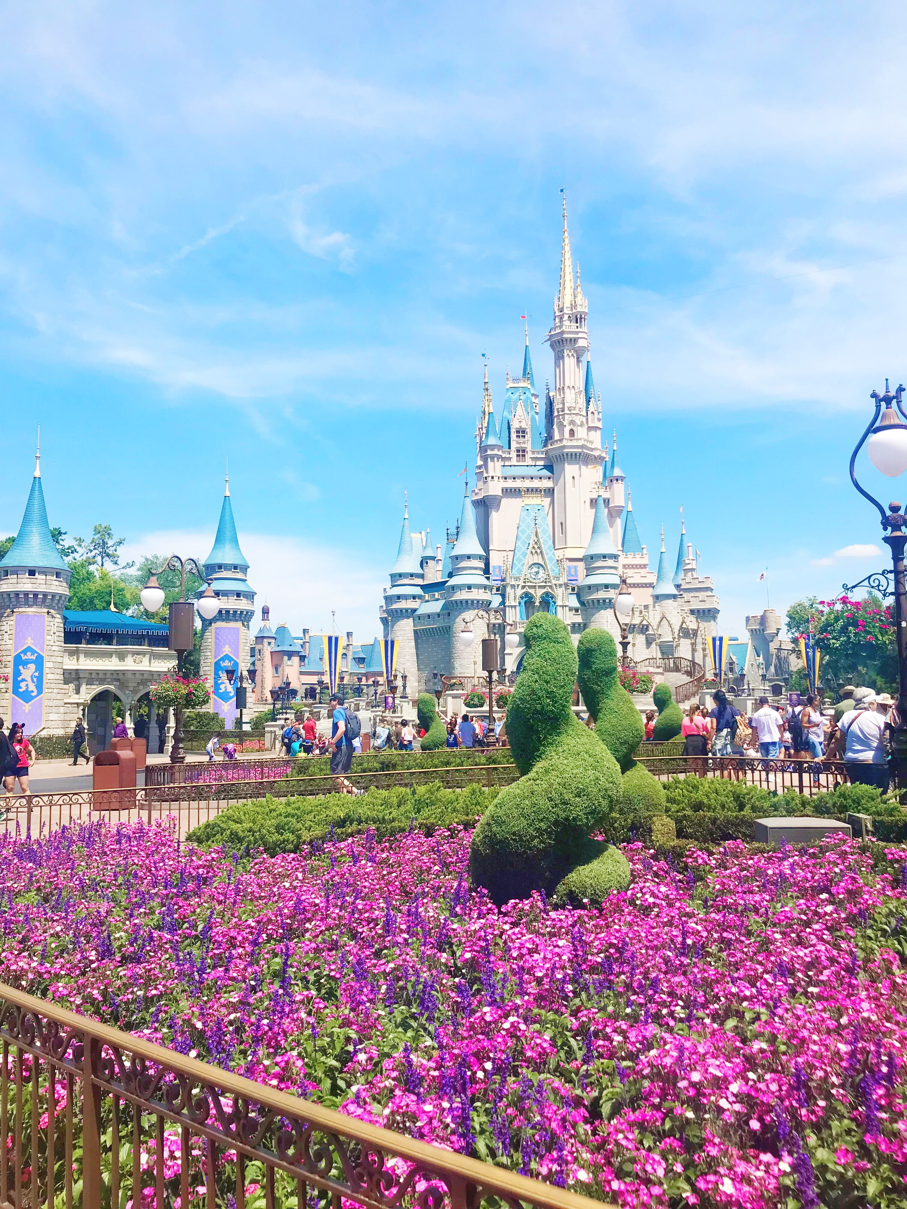 town, castle, day, ornamental garden, flowering plant, spirituality, theme park, plant, religion, spire, built structure, person, 4K, metropolis, building exterior, Phone HD Wallpaper