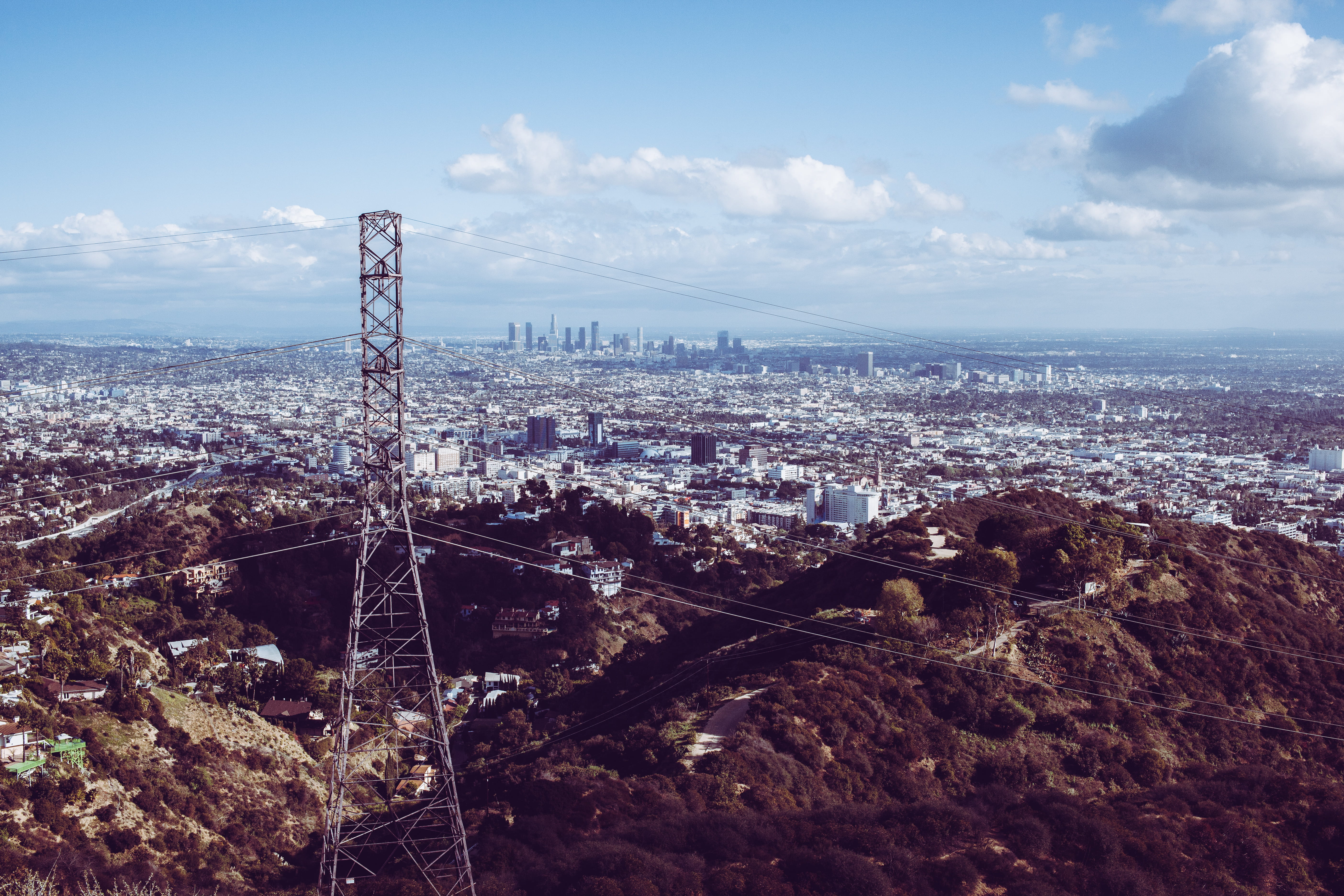 sky, road, connection, no people, building, residential district, cable, aerial view, communication, panoramic, spire, high angle view, cityscape, electricity, HD Wallpaper