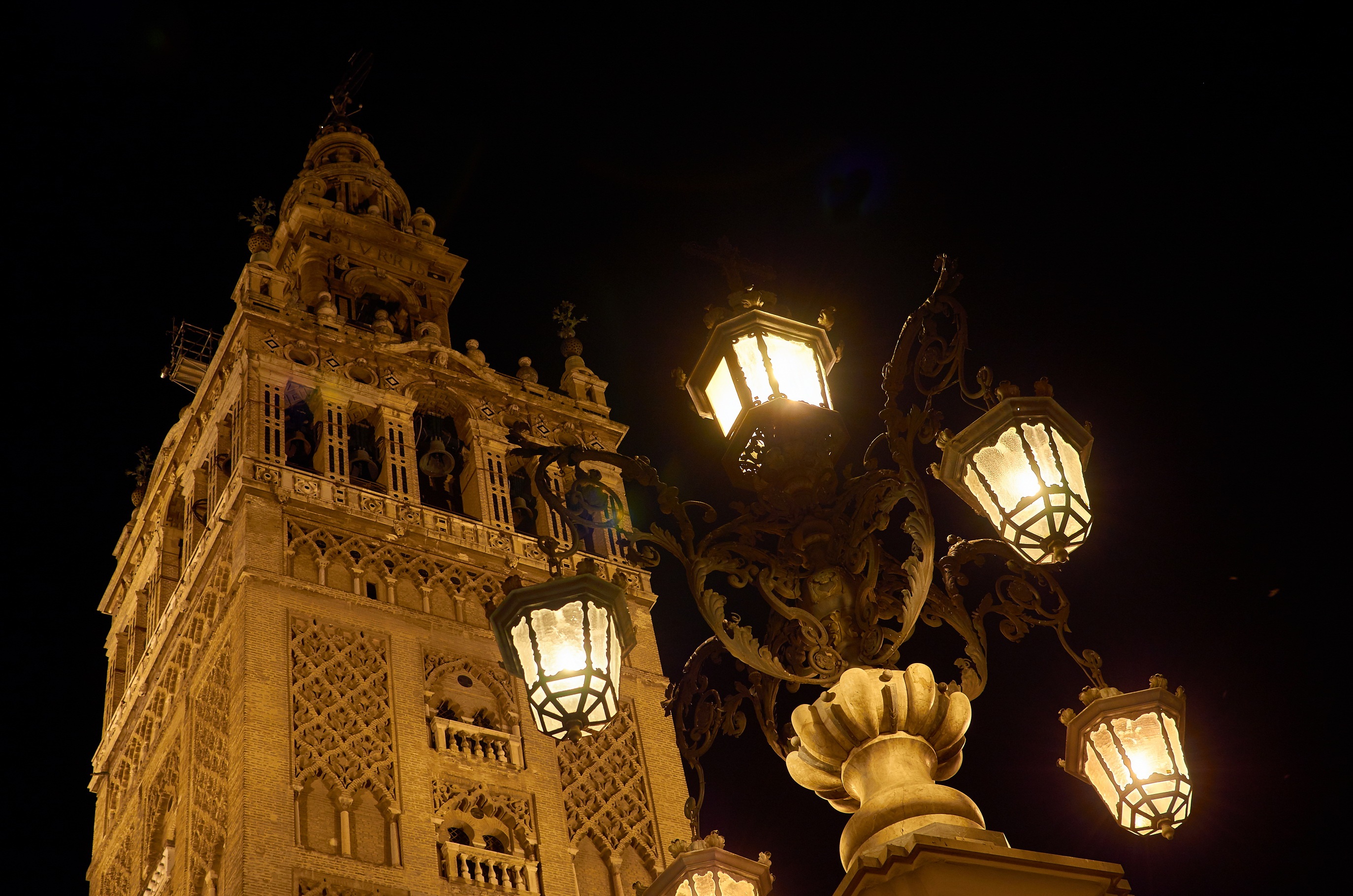tourism, travel destinations, dom, gothic, clock, lantern, tower, near, illuminated, white, travel, light pole, street light, belief, imposing, history, HD Wallpaper