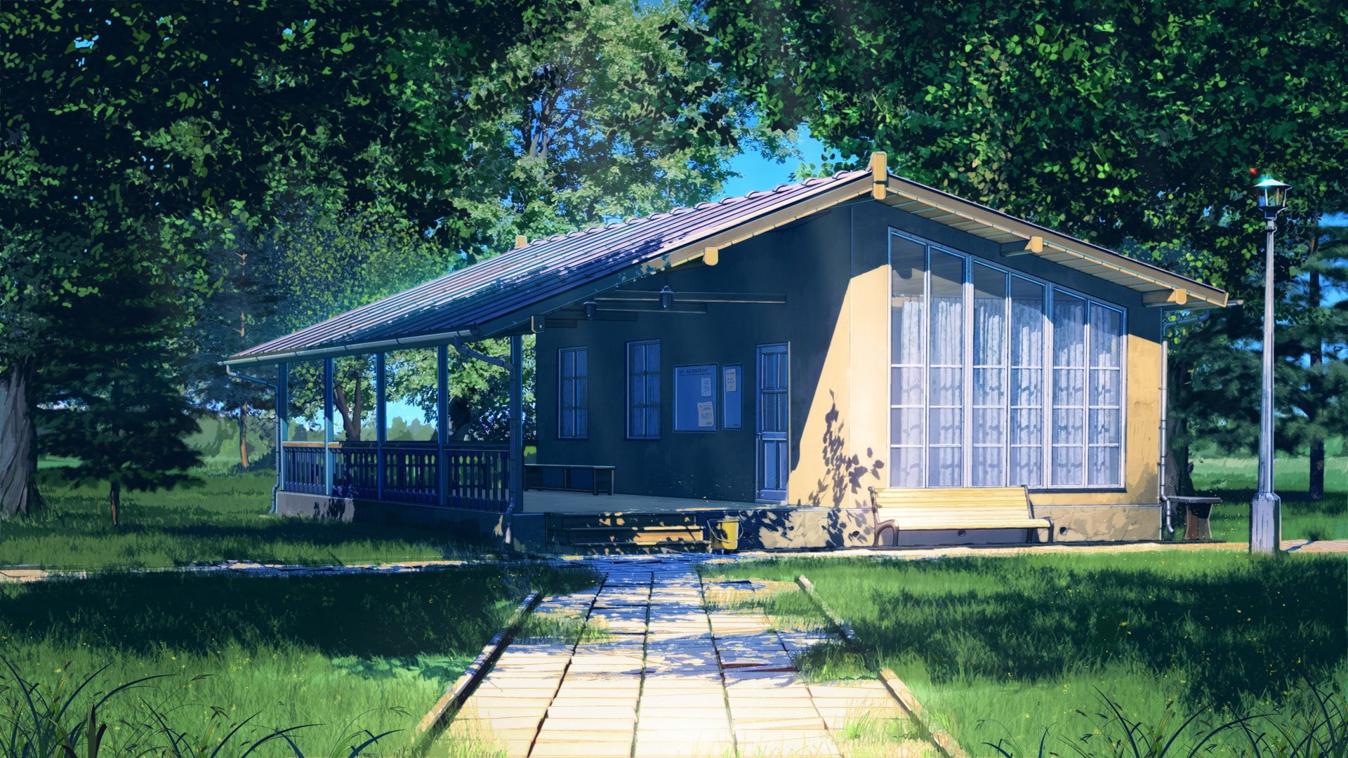 Everlasting Summer, path, 1080P, cottage, ArseniXC, sunlight, HD Wallpaper