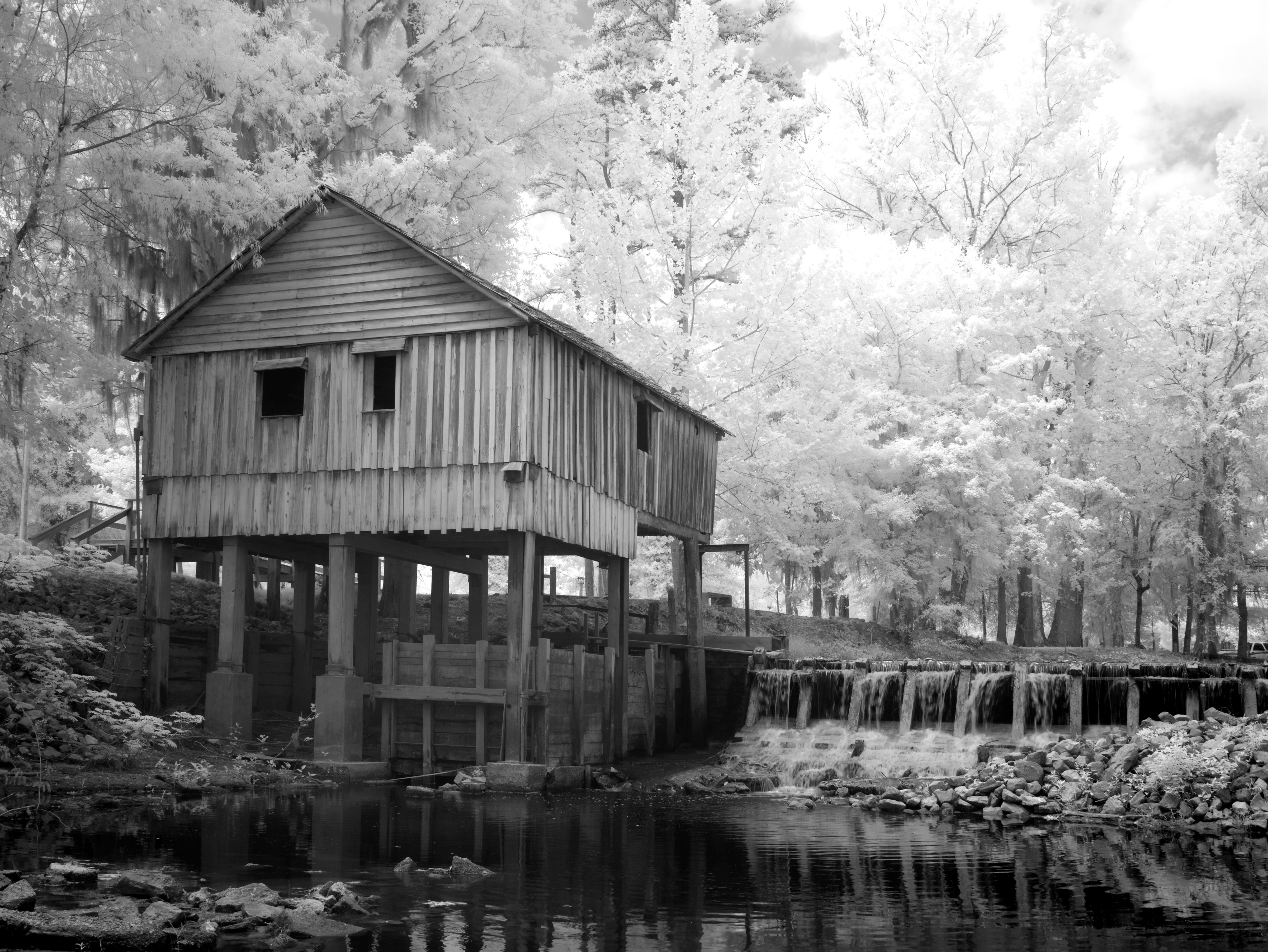 no people, united states, infra red, beauty in nature, Usa, built structure, Mill, house, outdoors, sw, connection, Alabama, rest, vacation, north america, HD Wallpaper