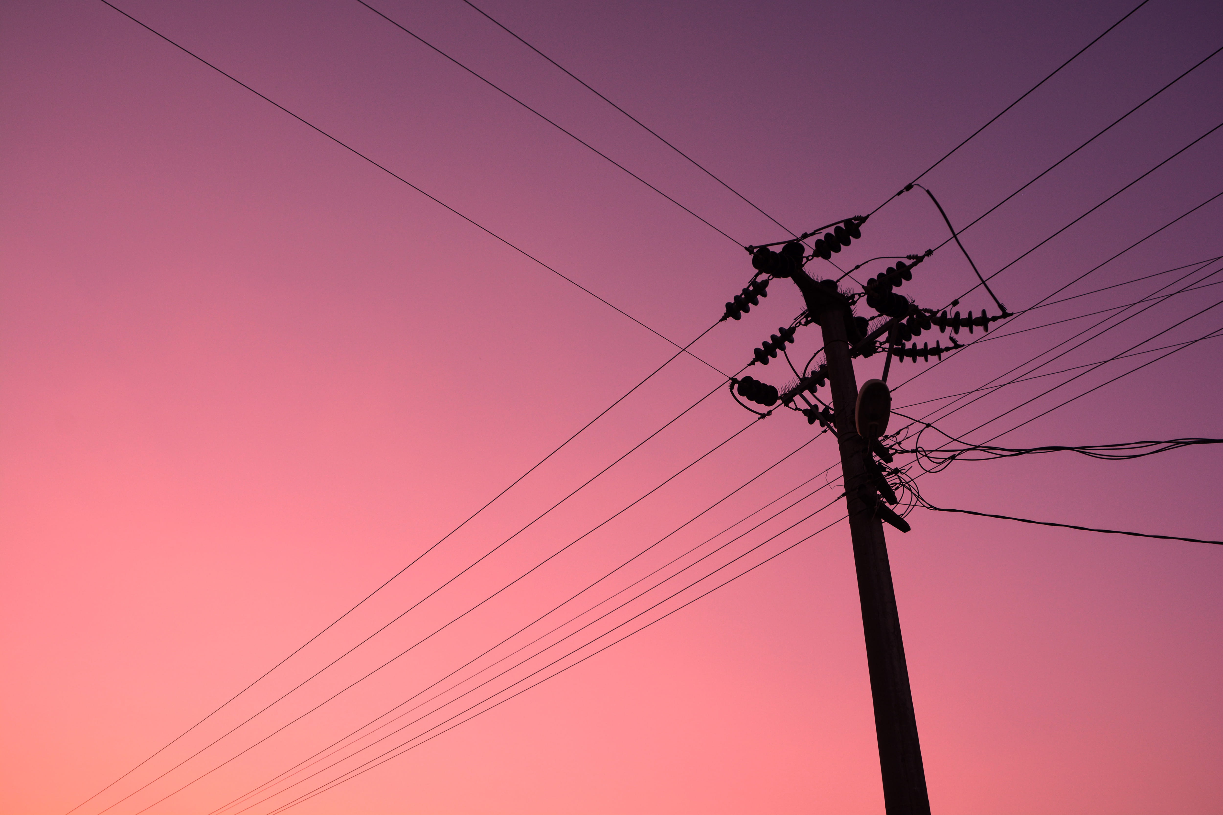 cable, electricity, communication, complexity, no people, energy, computer network, sunset, connection, power, internet, sky, fuel and power generation, HD Wallpaper